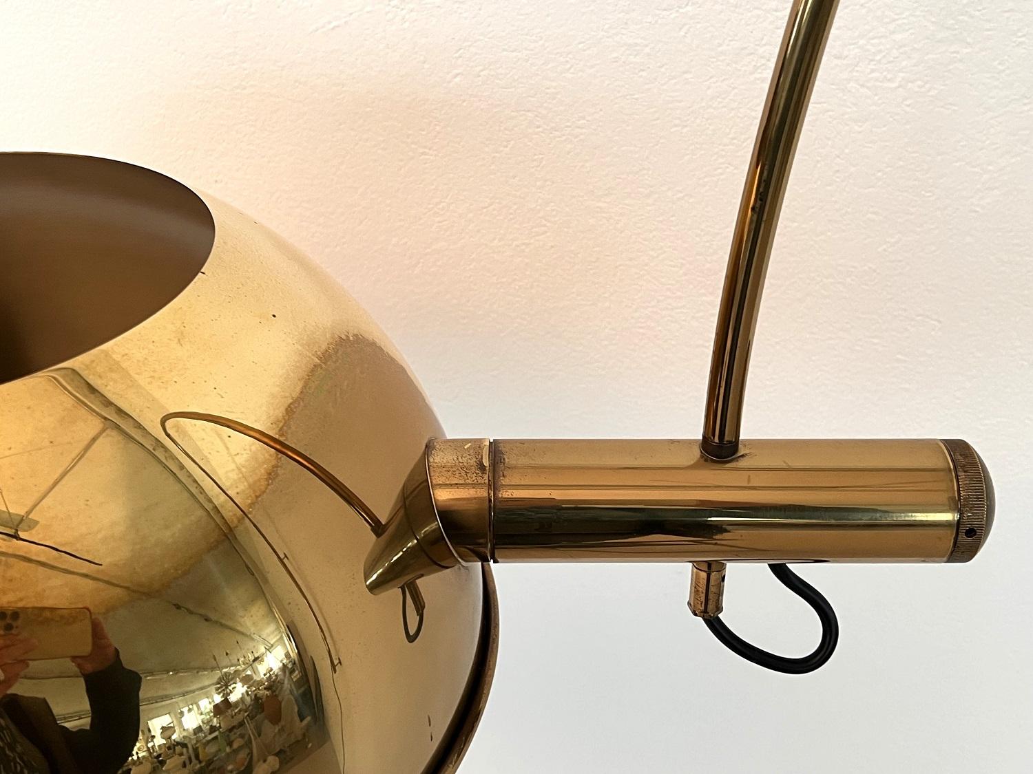 Florian Schulz Vintage Adjustable XXL Wall Mounted Arc Lamp BOCA in Brass, 1970s 2