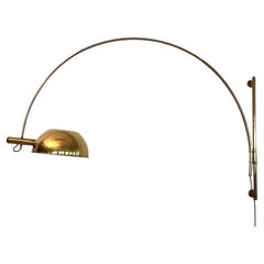 Florian Schulz Retro Adjustable XXL Wall Mounted Arc Lamp BOCA in Brass, 1970s