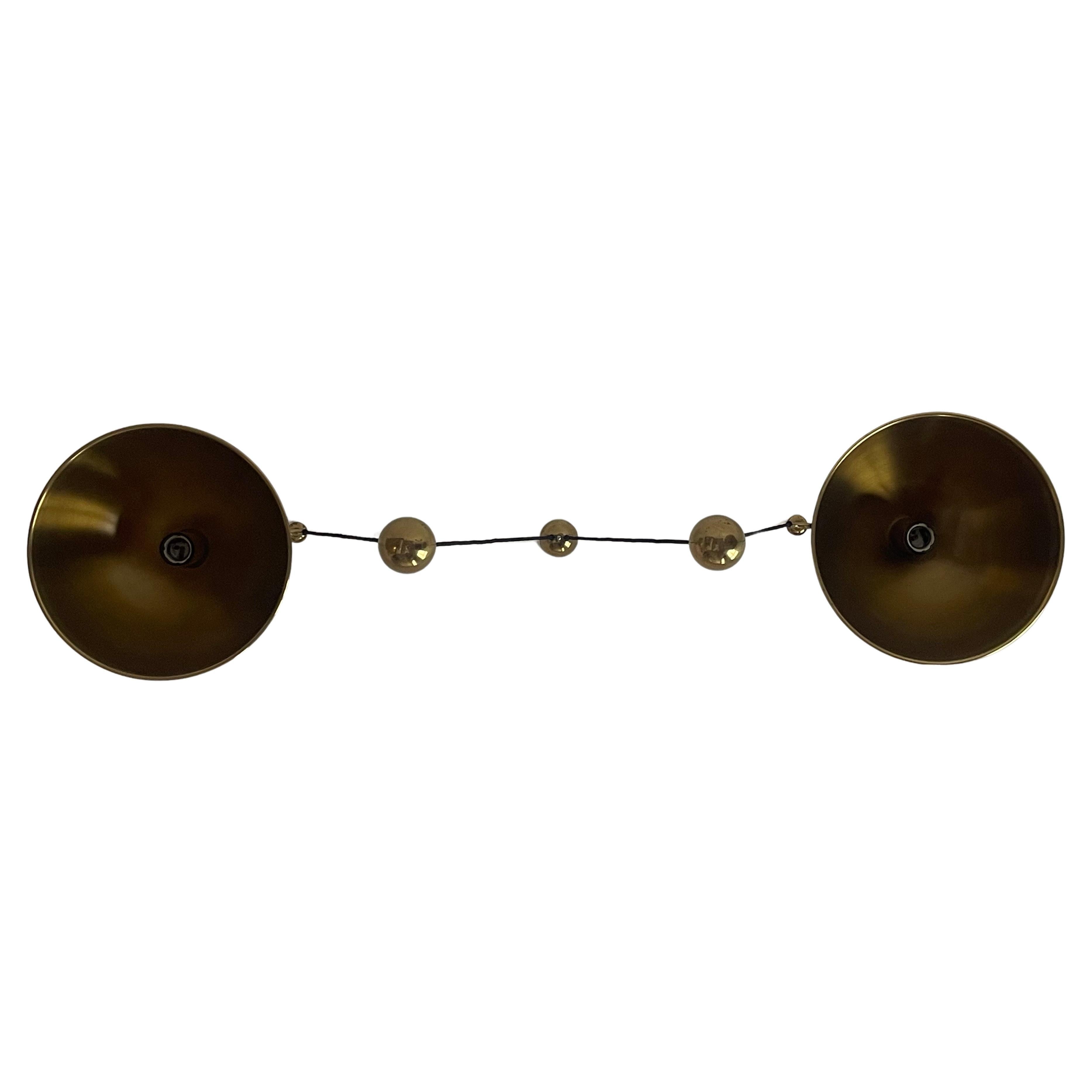 Florian Schulz Vintage Double Counterbalance Brass Pendants, circa 1970s For Sale 1