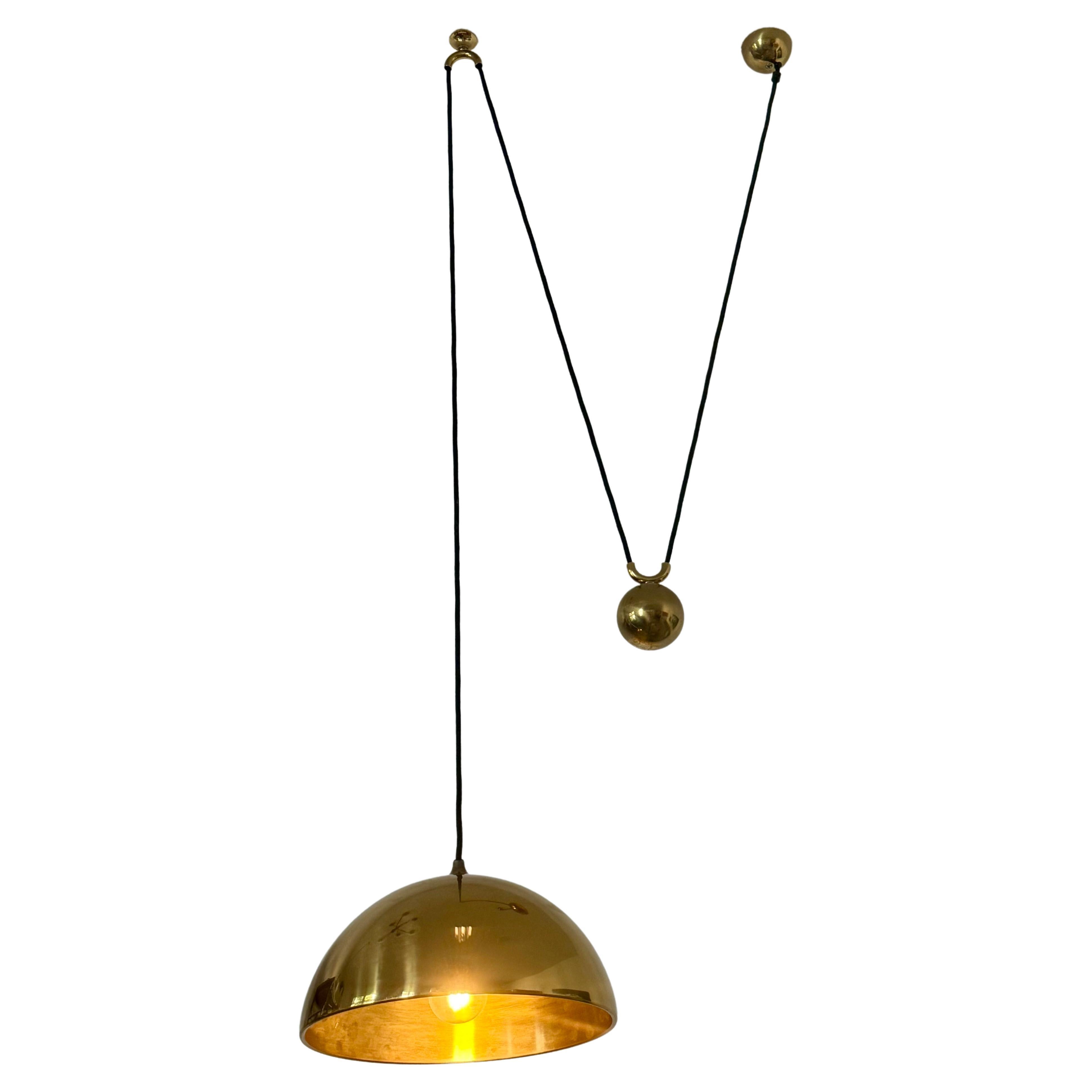 Mid-Century moderno Florian Schulz Ciondolo d'ottone a contrappeso grande vintage, circa anni '70 in vendita