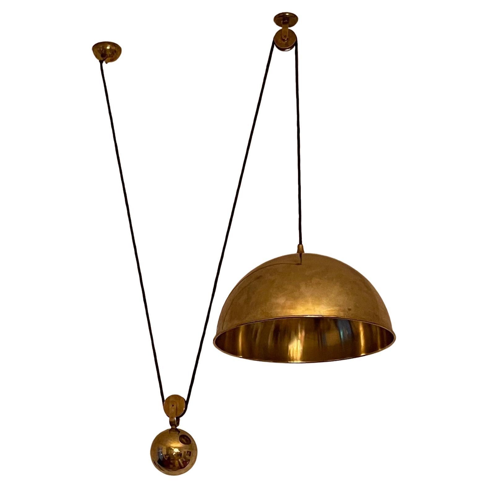 Florian Schulz Vintage Large Counterbalance Brass Pendants, circa 1970