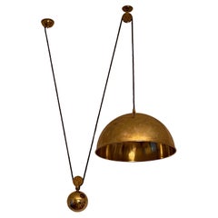 Florian Schulz Vintage Large Counterbalance Brass Pendants, circa 1970s