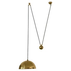 Florian Schulz Vintage Large Counterbalance Brass Pendant, circa 1970s