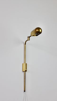 Florian Schulz Vintage Modernist Brass 1970s Adjustable Reading Wall Lamp Light