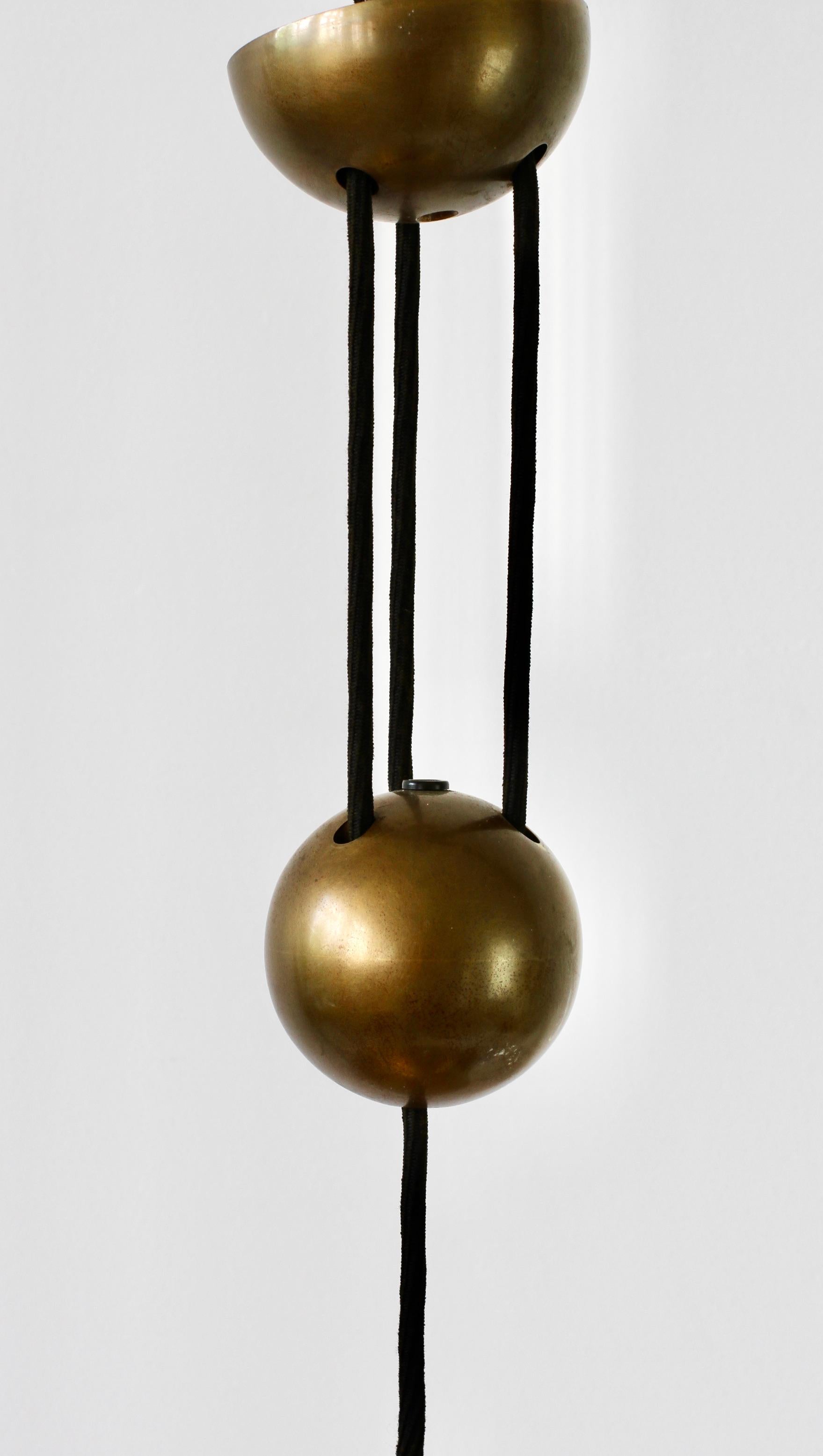 Florian Schulz Vintage Modernist Brass Counterbalanced Adjustable Pendant Light 2