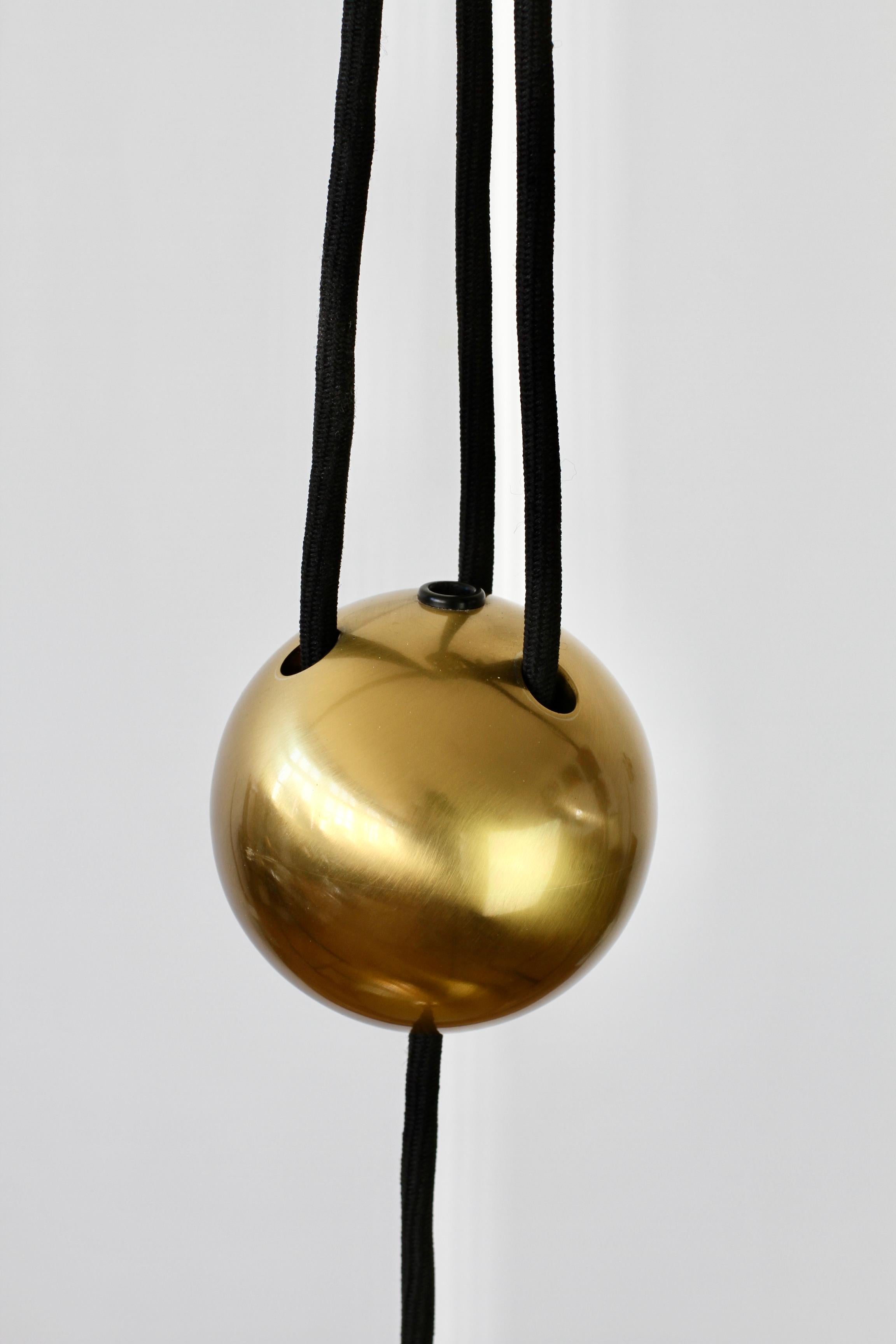 Florian Schulz Vintage Modernist Brass Counterbalanced Adjustable Pendant Light For Sale 4