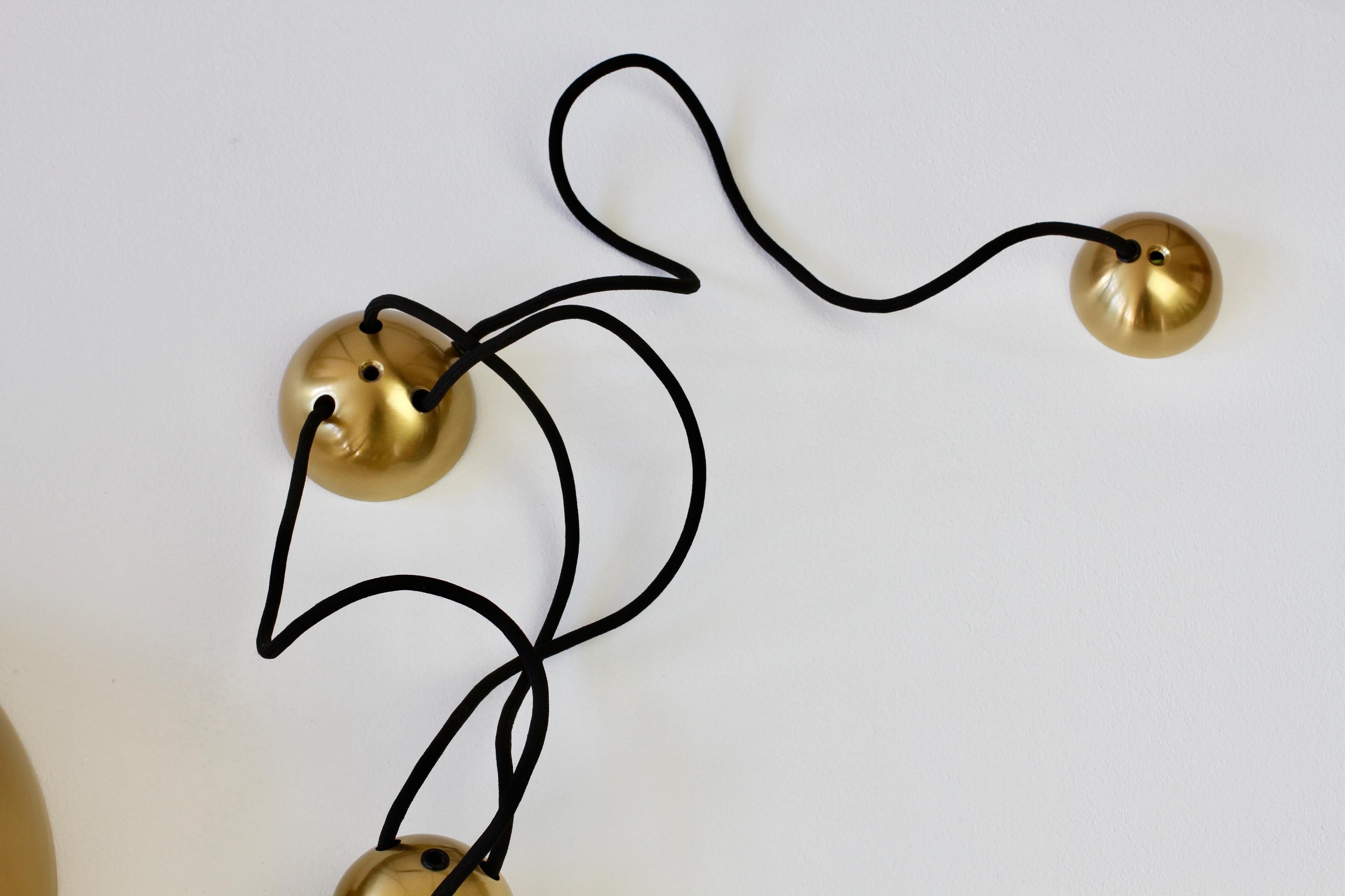 Florian Schulz Vintage Modernist Brass Counterbalanced Adjustable Pendant Light For Sale 5