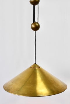 Florian Schulz Vintage Modernist Brass Counterweight Adjustable Pendant Light