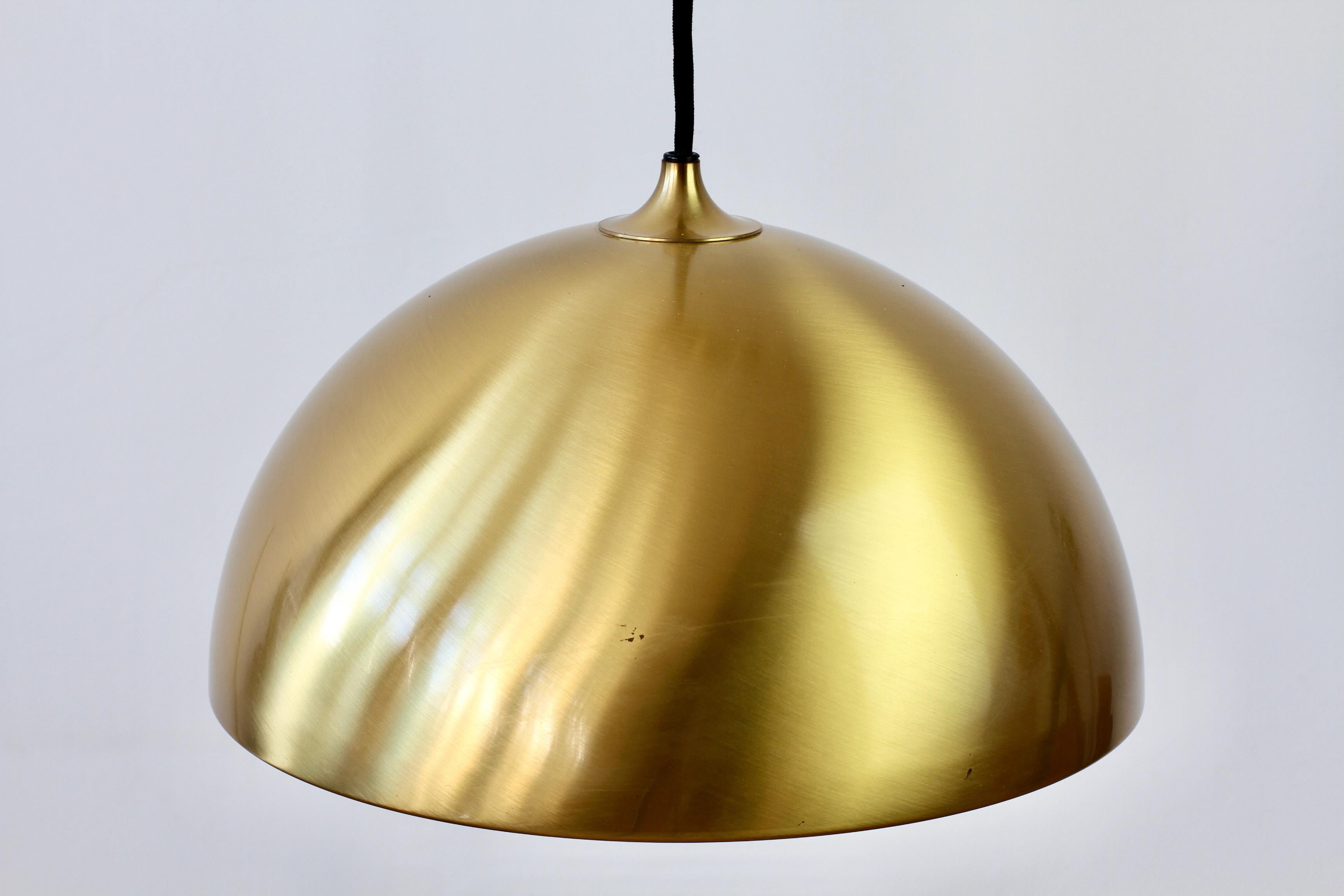 Metal Florian Schulz Vintage Modernist Brass Counterbalanced Adjustable Pendant Light For Sale