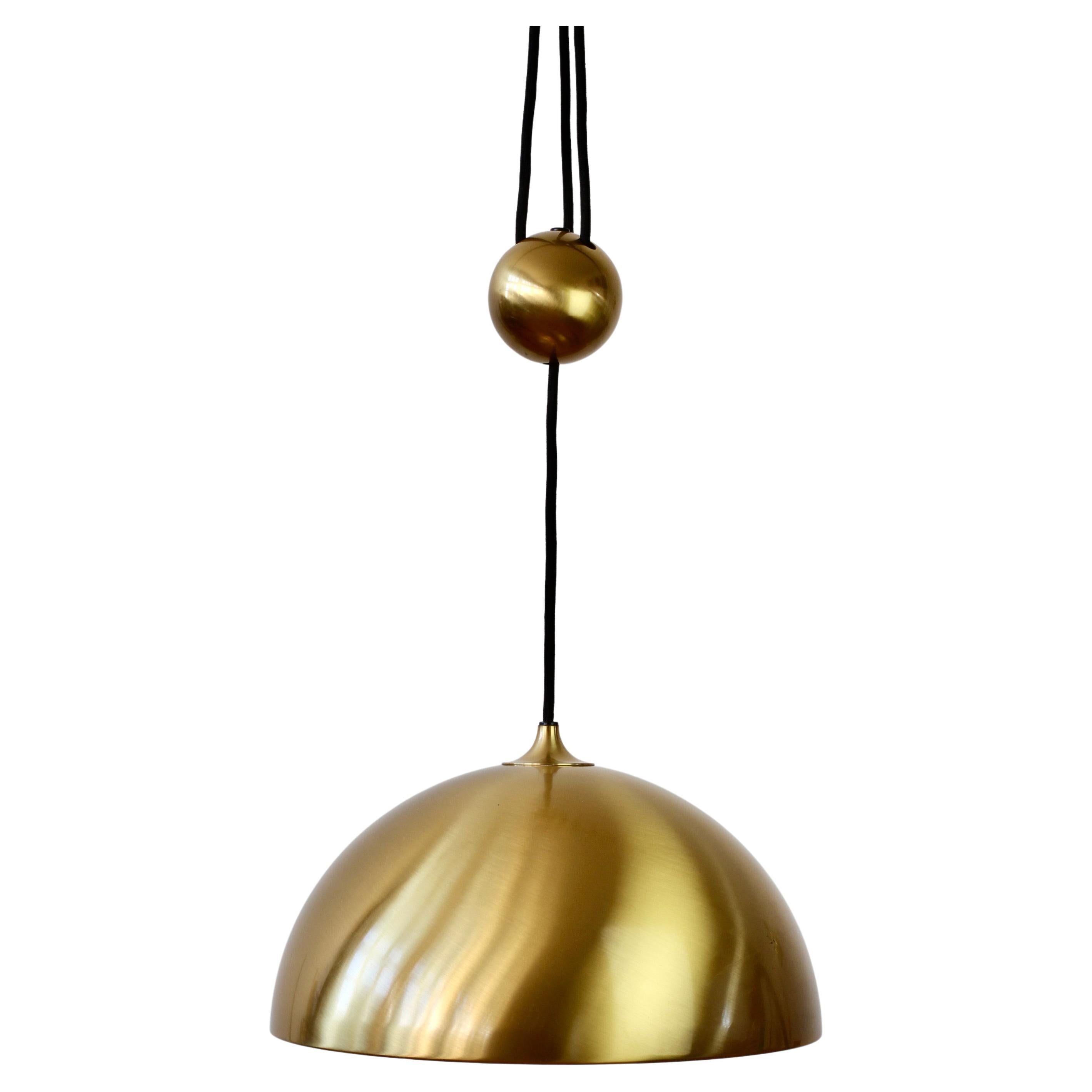 Florian Schulz Vintage Modernist Brass Counterbalanced Adjustable Pendant Light