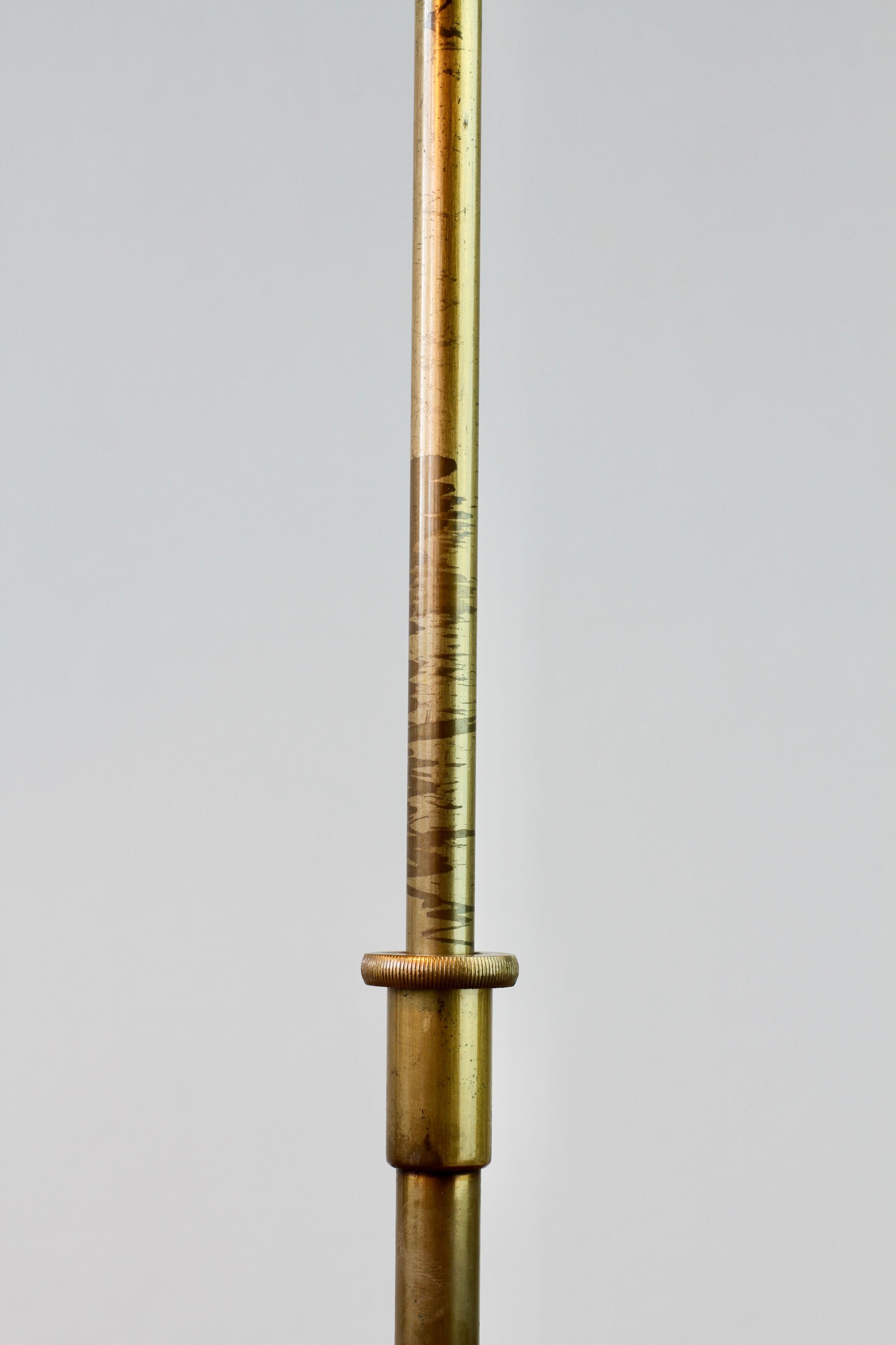 Florian Schulz Vintage Modernist Brushed Brass Adjustable Floor Lamp, circa 1985 For Sale 4