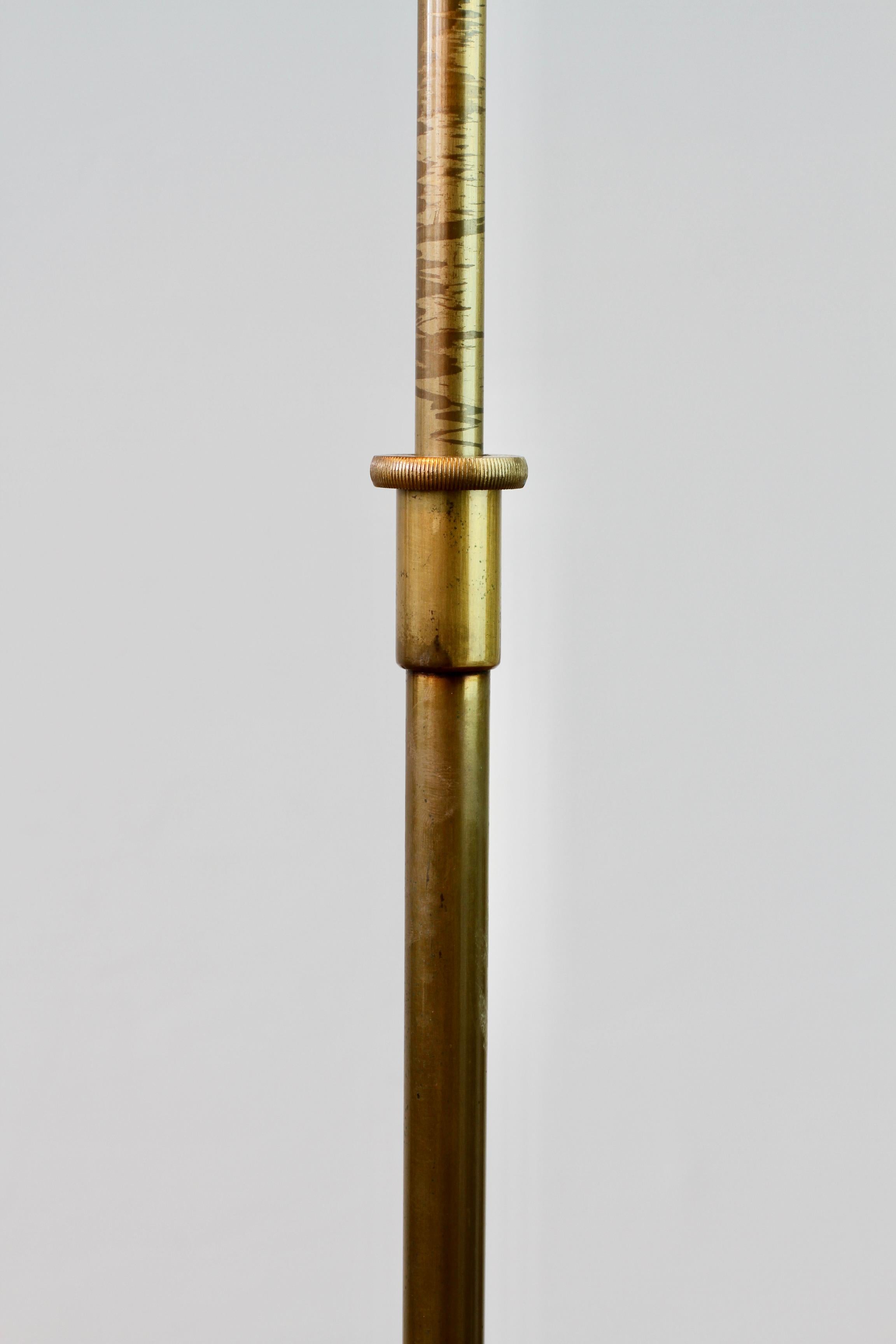 Lampada da terra regolabile in ottone spazzolato vintage di Florian Schulz, circa 1985 in vendita 4