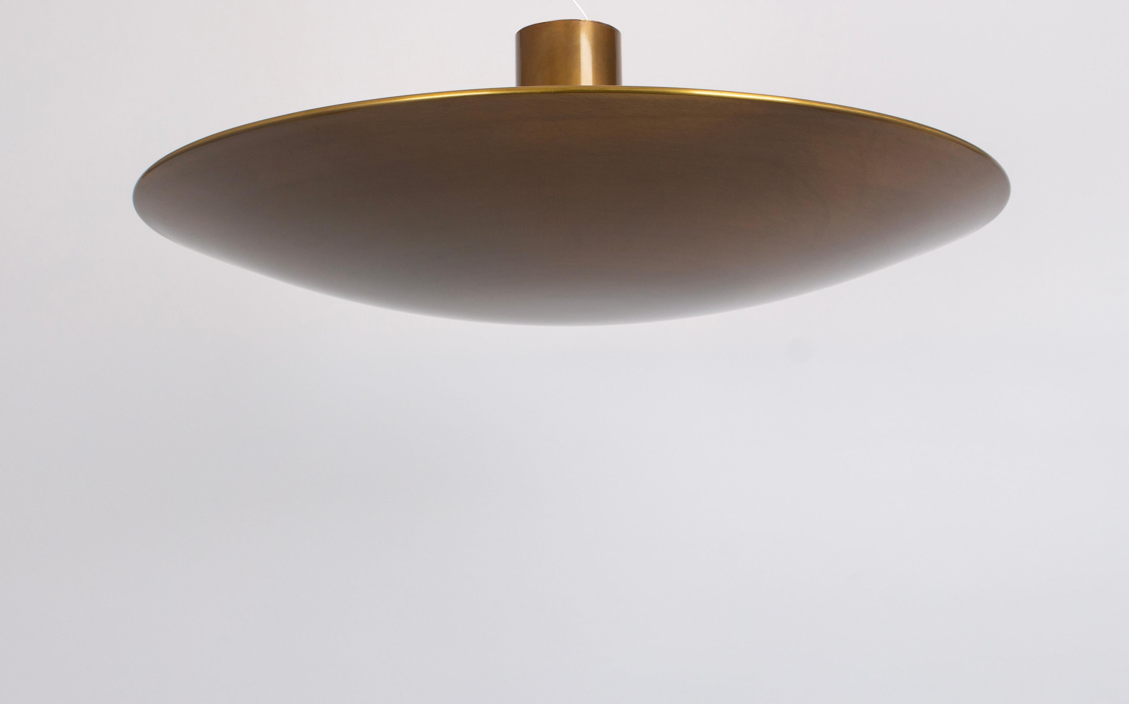 German Florian Schulz Vintage Modernist Flush Mount Light or Wall Light in Brass, 1980s