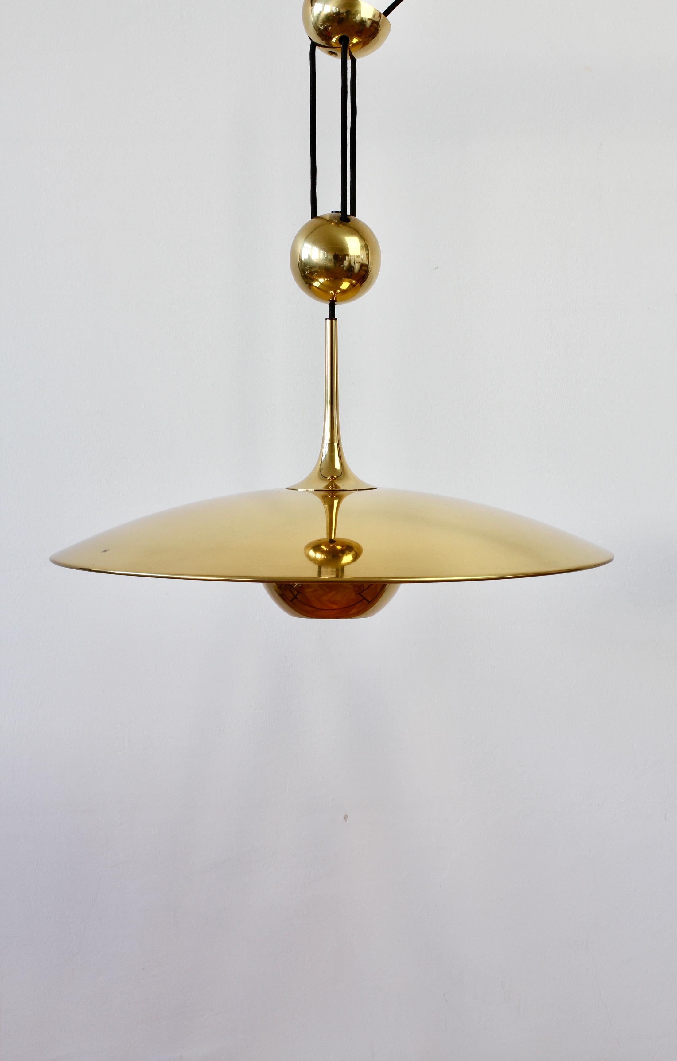 Florian Schulz Vintage 'Onos 55' Brass Counterbalanced Adjustable Pendant Light 3