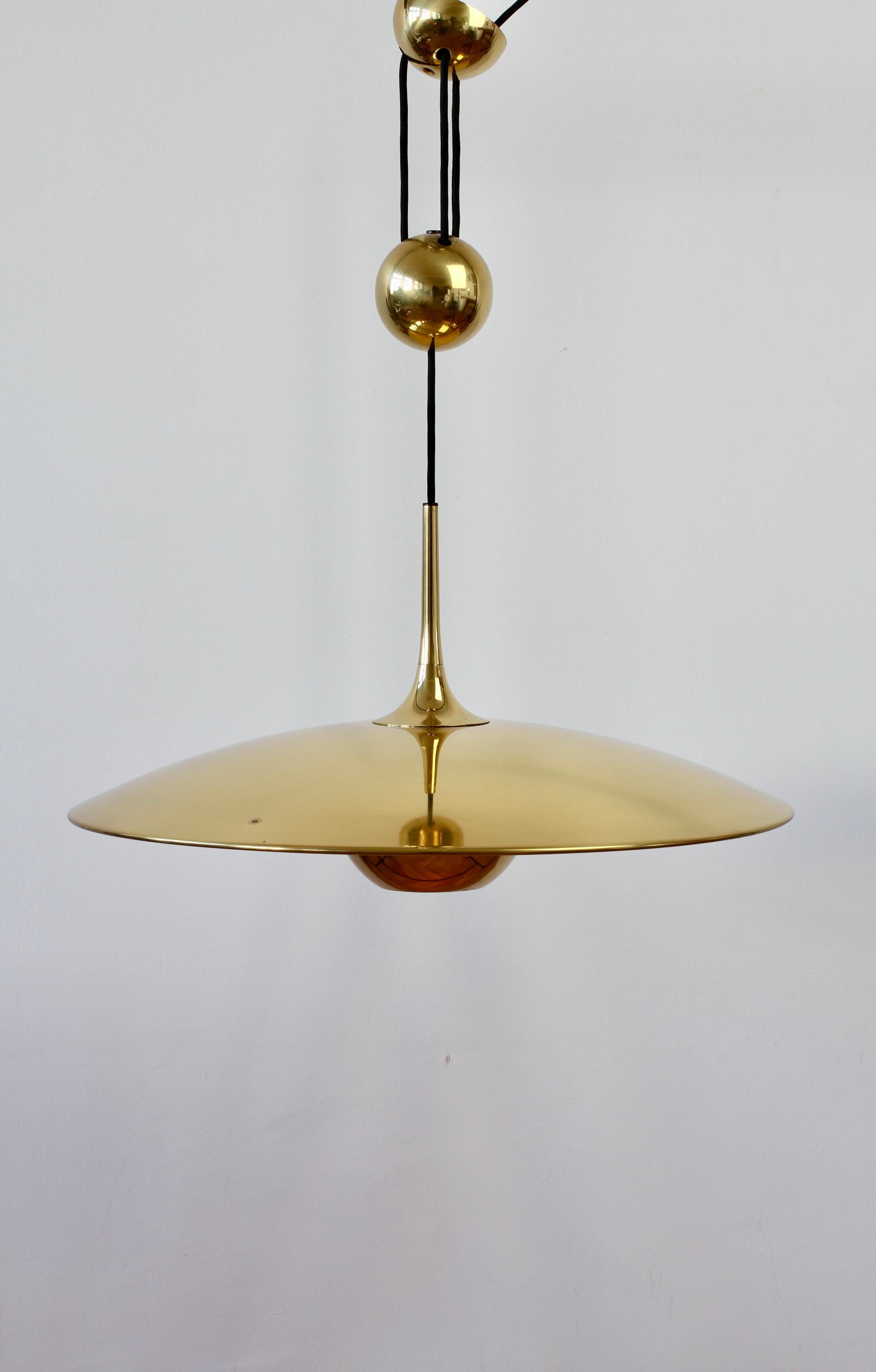 Florian Schulz Vintage 'Onos 55' Brass Counterbalanced Adjustable Pendant Light 4