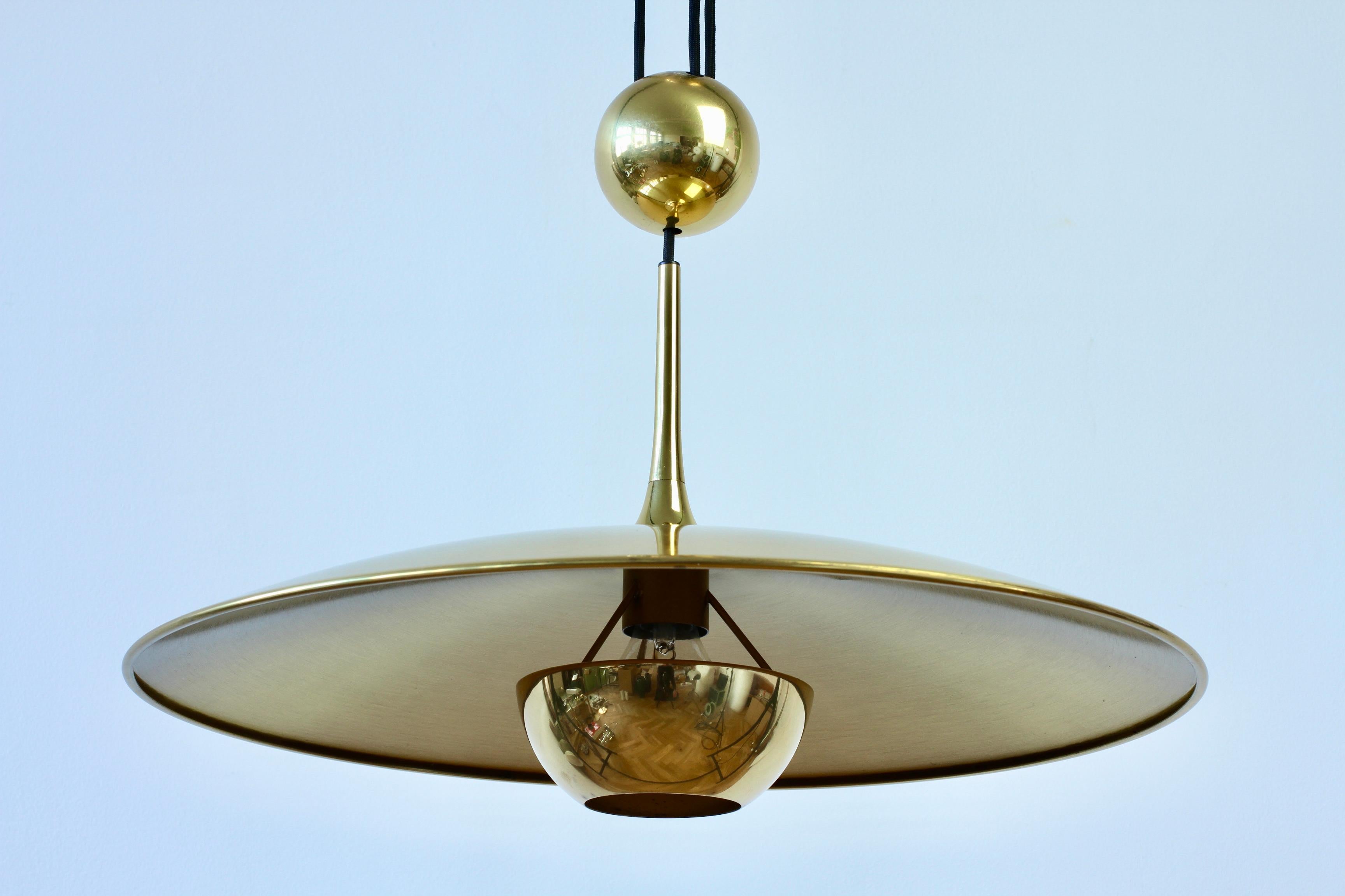 Florian Schulz Vintage 'Onos 55' Brass Counterbalanced Adjustable Pendant Light 6