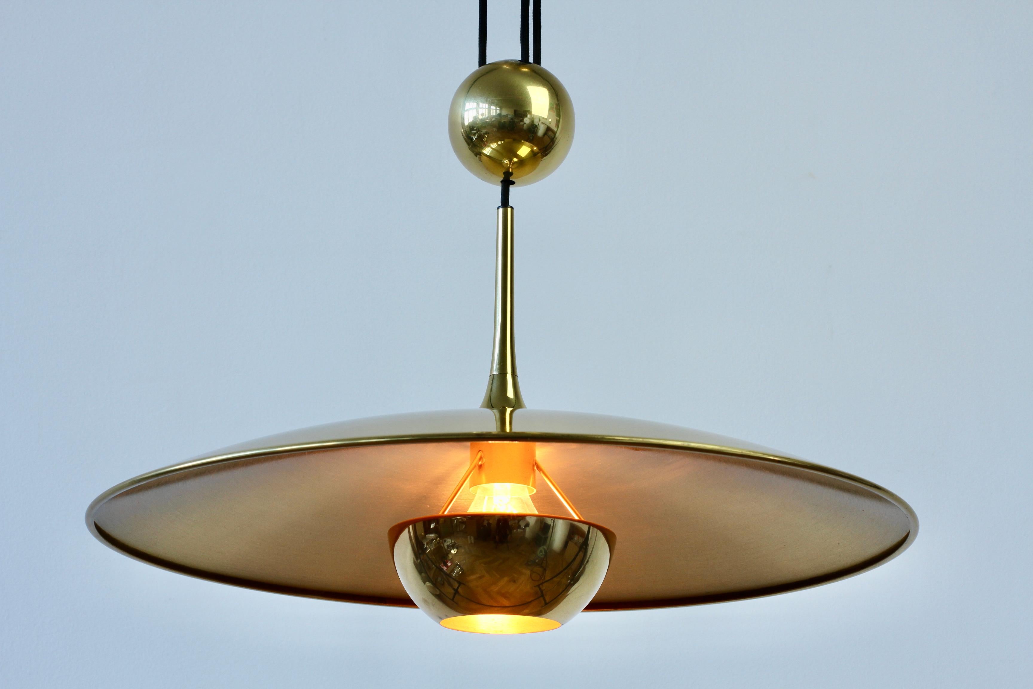 Florian Schulz Vintage 'Onos 55' Brass Counterbalanced Adjustable Pendant Light 7