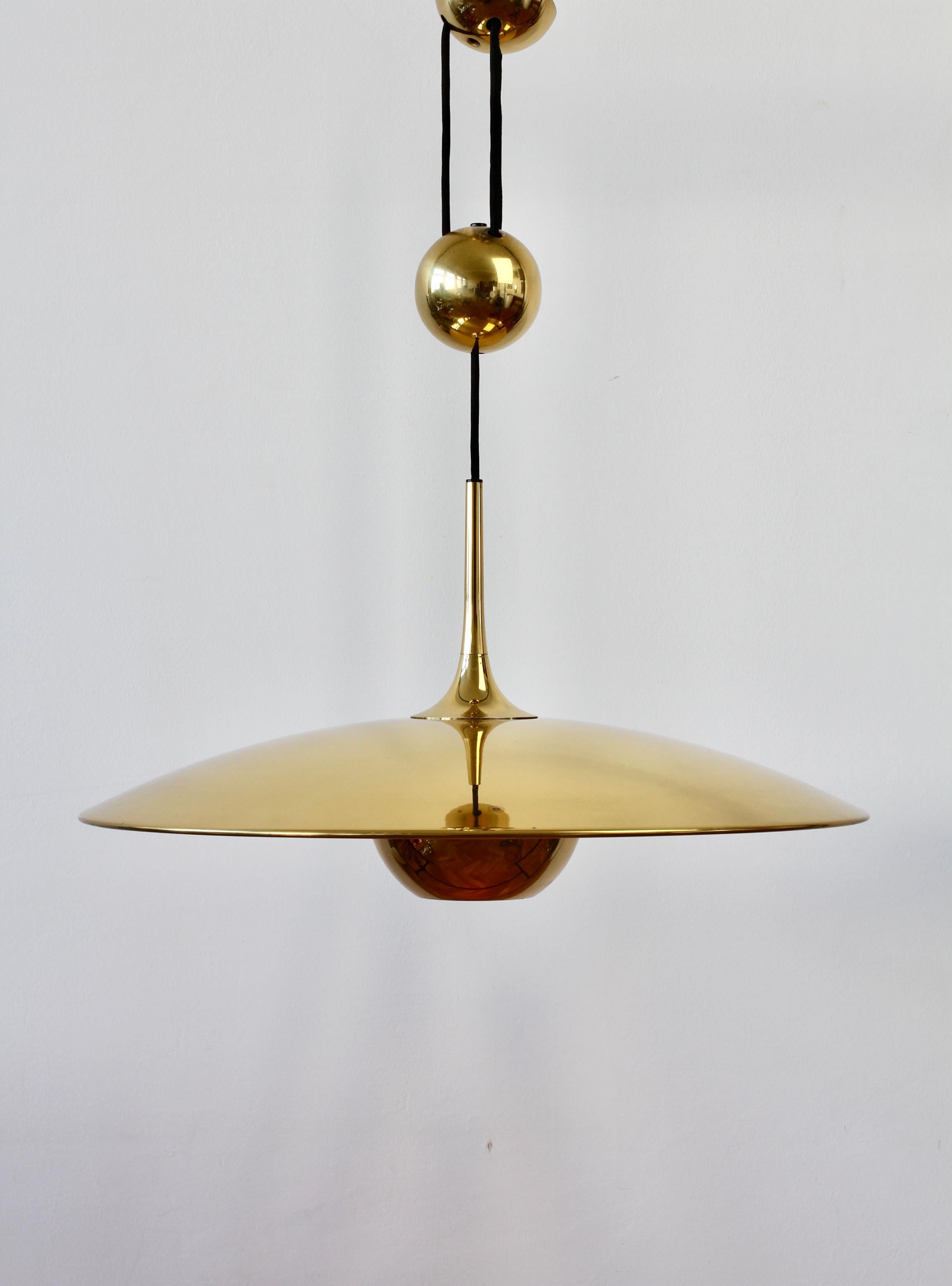 Florian Schulz Vintage 'Onos 55' Brass Counterbalanced Adjustable Pendant Light 1