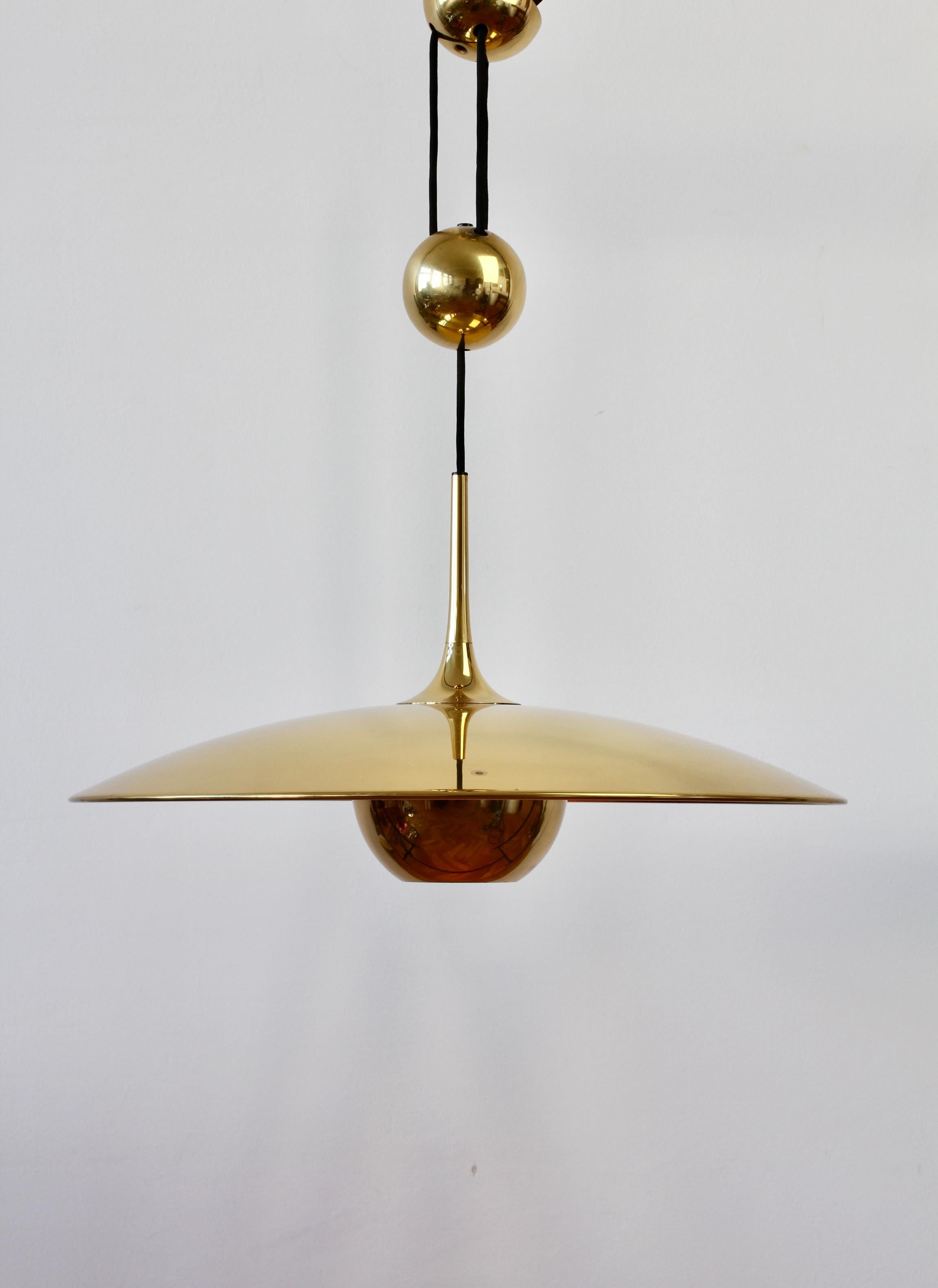 Florian Schulz Vintage 'Onos 55' Brass Counterbalanced Adjustable Pendant Light 2