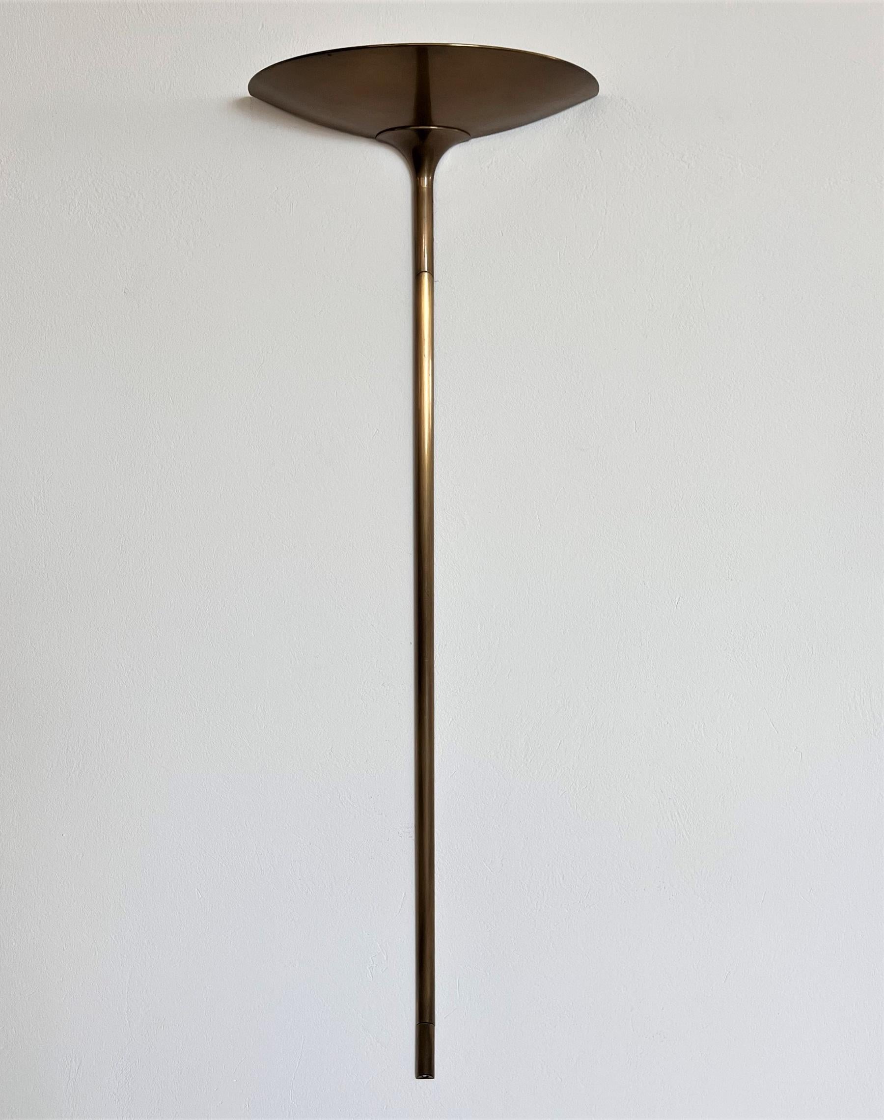 Florian Schulz Vintage Wall Sconce in Brushed Brass, 1970s For Sale 6