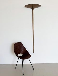 Großer Vintage-Wandleuchter aus gebürstetem Messing von Florian Schulz, 1970er Jahre