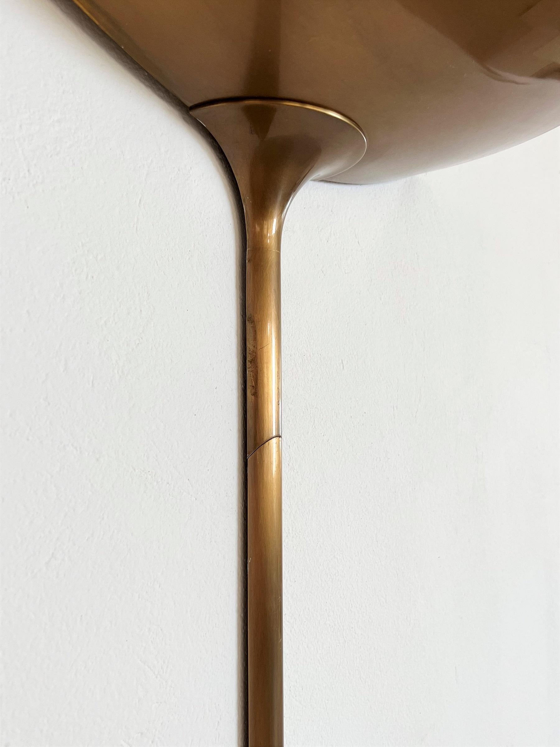 Florian Schulz Vintage Wall Sconce in Brushed Brass, 1970s For Sale 2