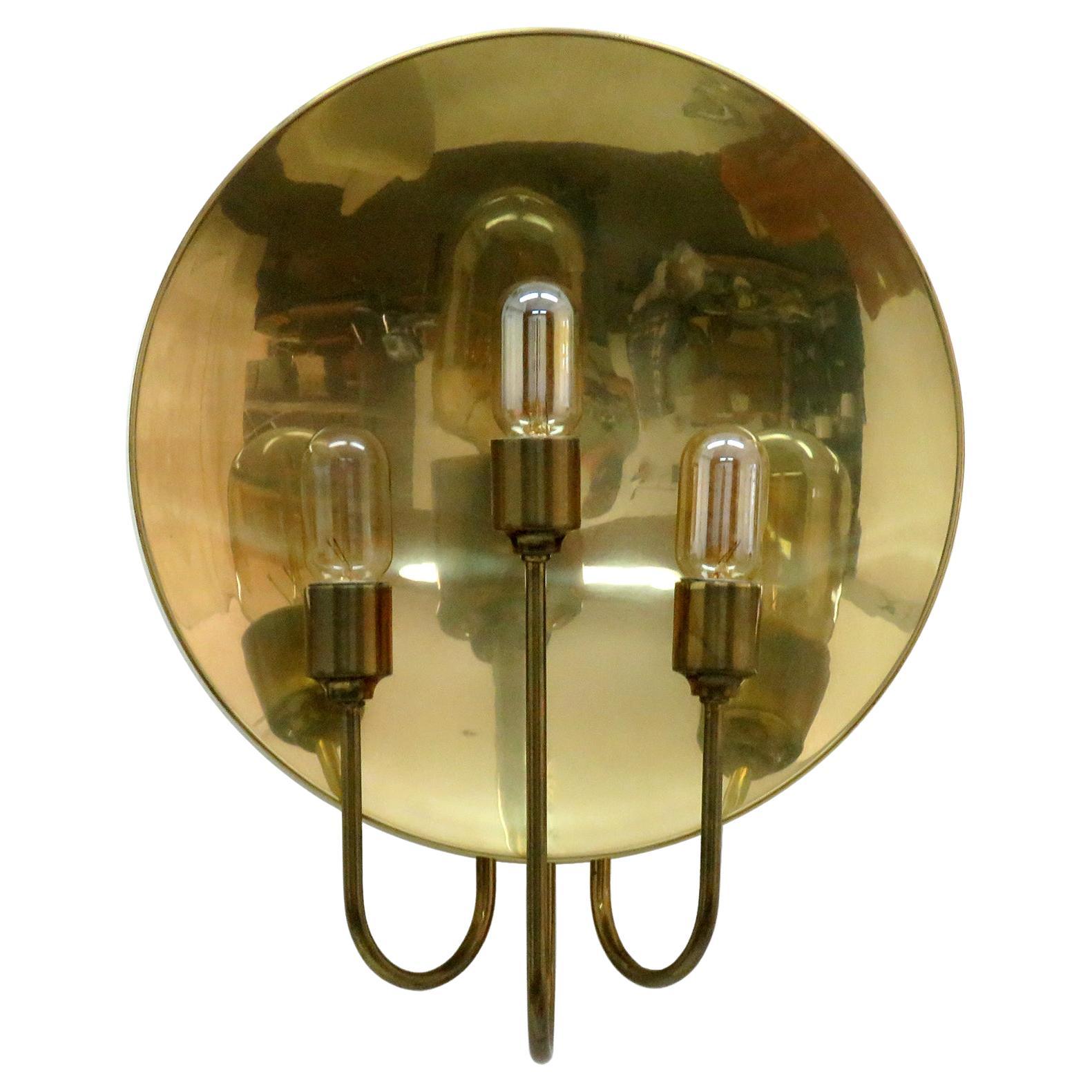 Florian Schulz 'W185' Brass Wall Light, 1960 For Sale