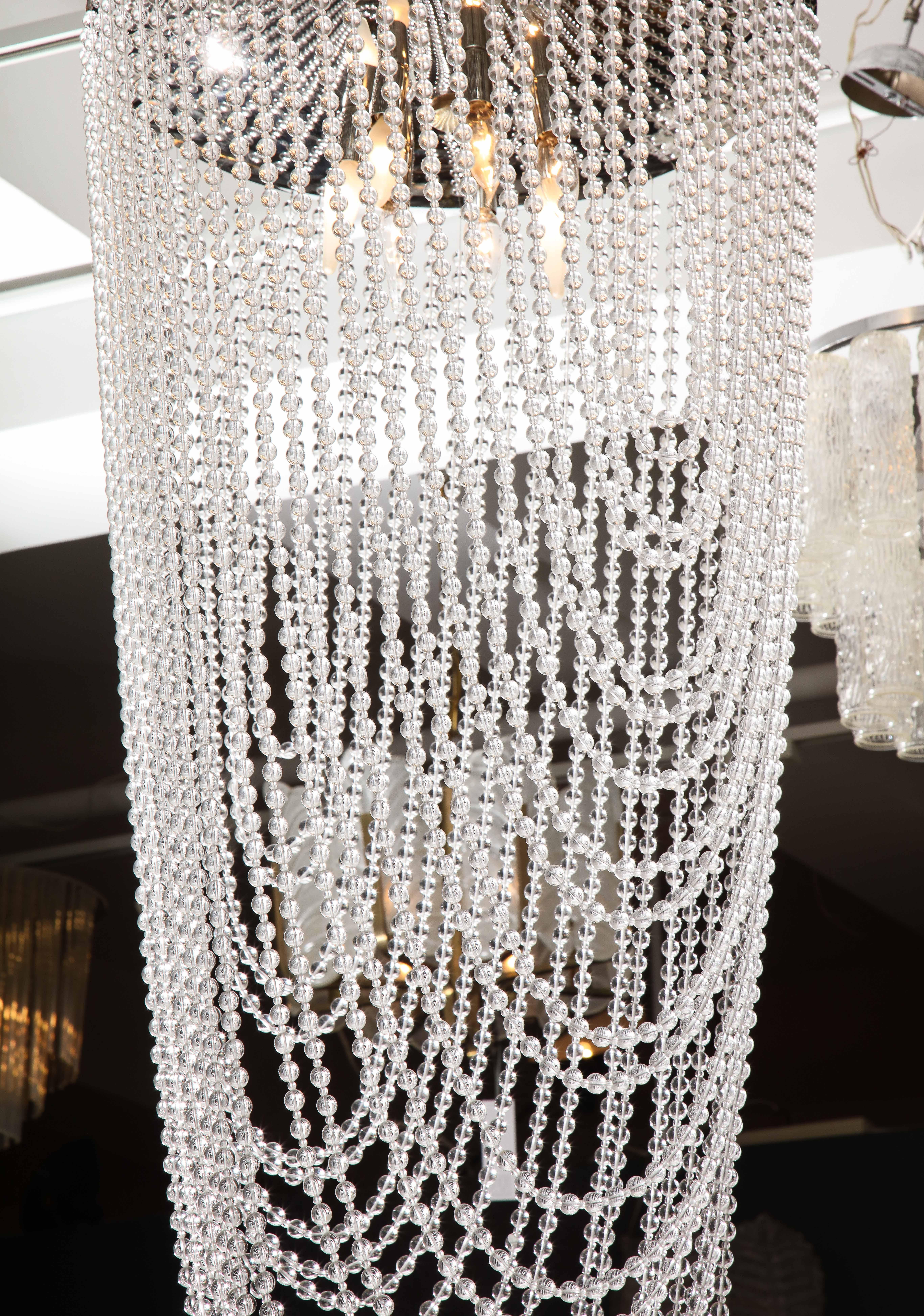 Hollywood Regency  Florian Schulz Waterfall Crystal Chandelier For Sale