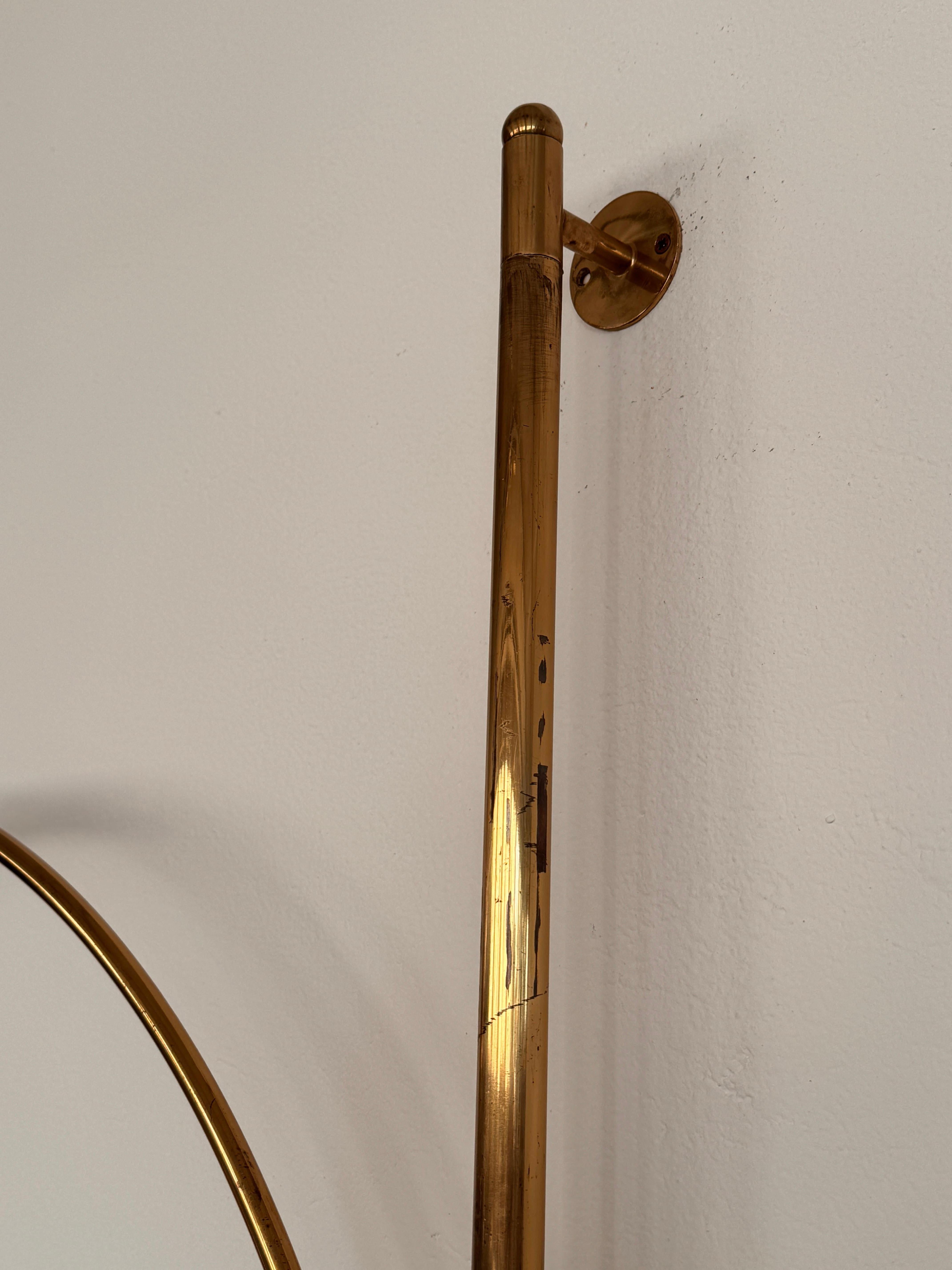 Florian Schulz XL Lámpara de Arco Vintage BOCA de pared en latón, años 70 en venta 4