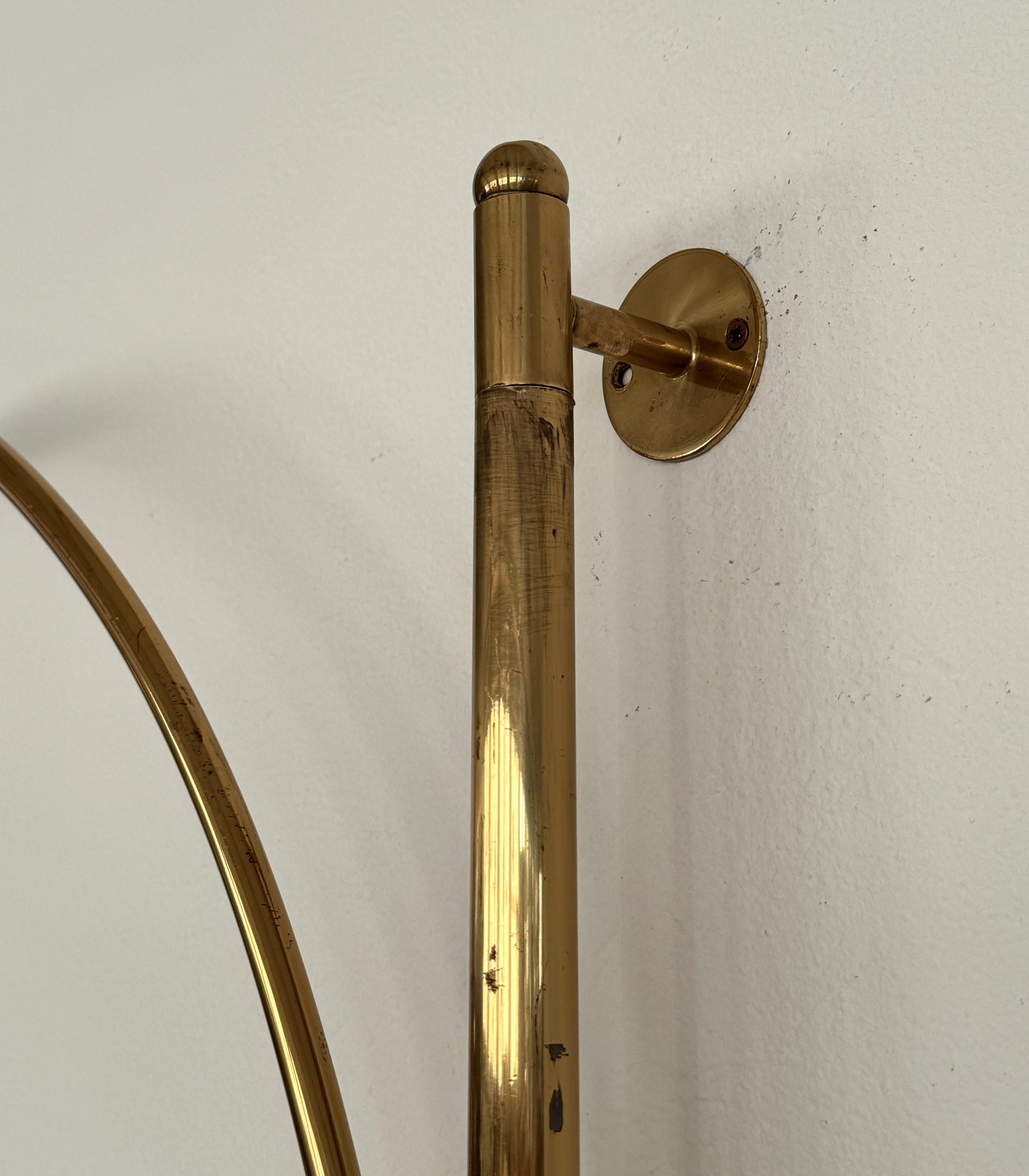 Florian Schulz XL Lámpara de Arco Vintage BOCA de pared en latón, años 70 en venta 10