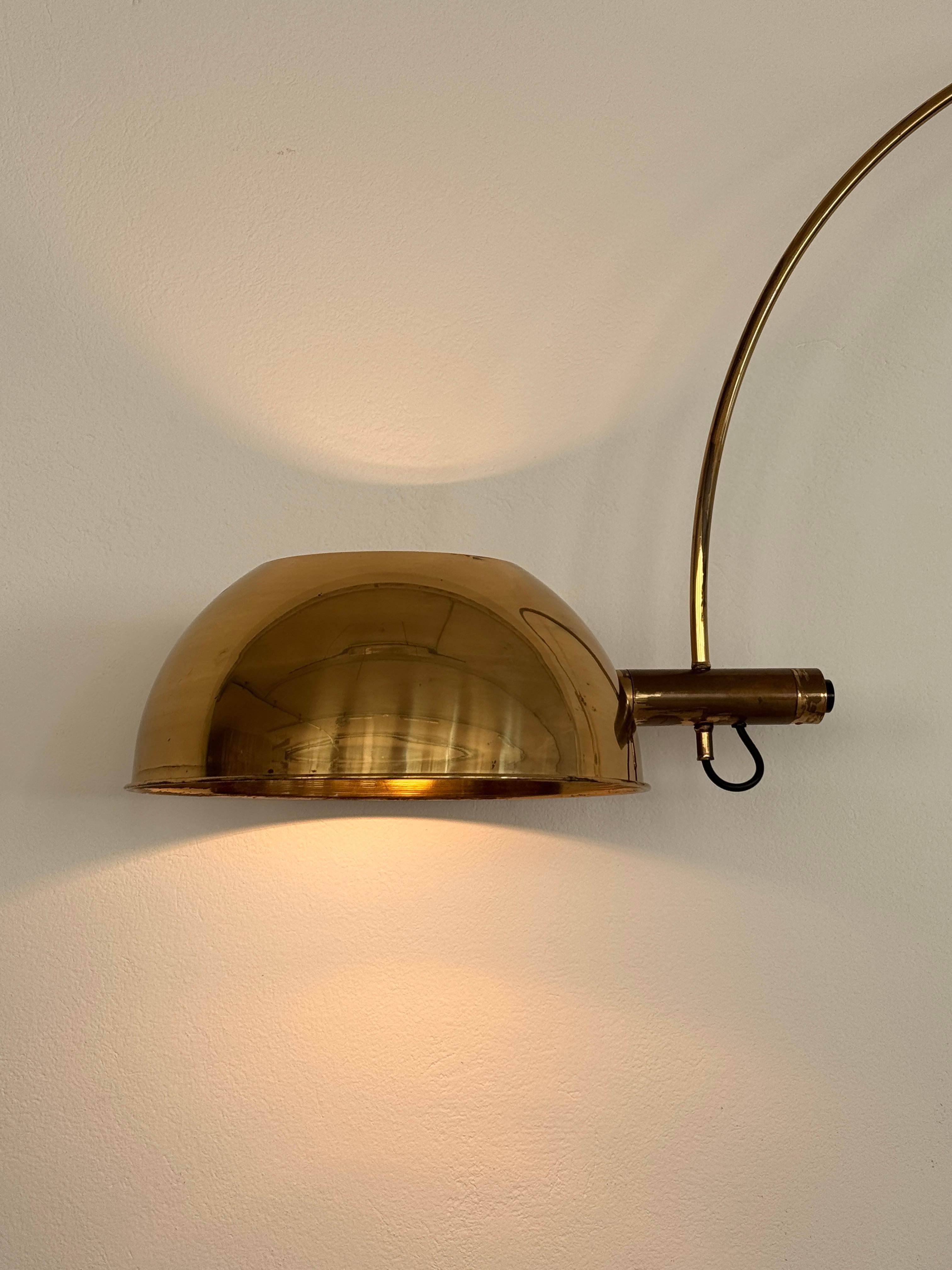 Florian Schulz XL Lámpara de Arco Vintage BOCA de pared en latón, años 70 Latón en venta