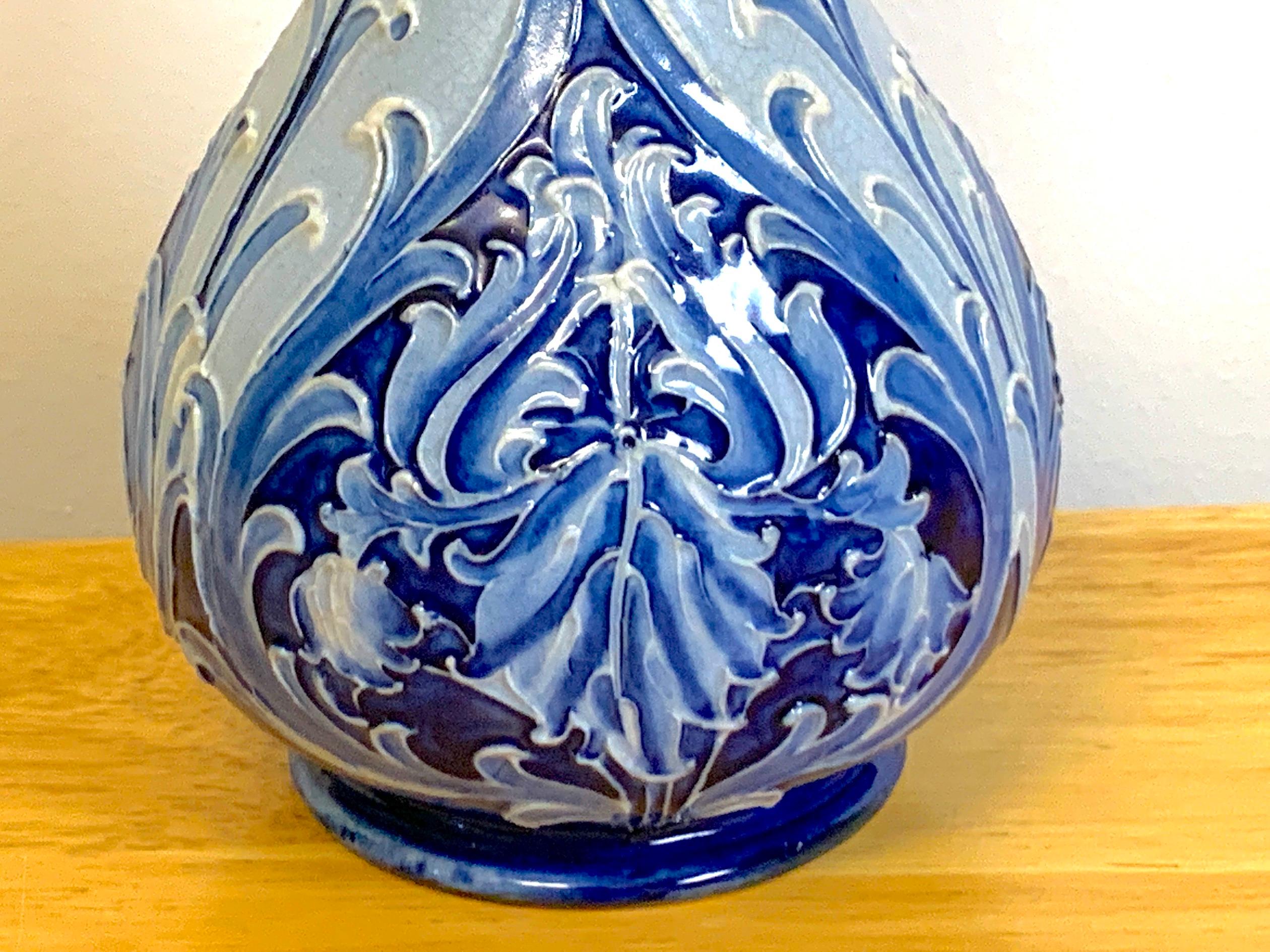 19th Century Florian Ware, Art Nouveau Long Neck Vase by William Moorcroft