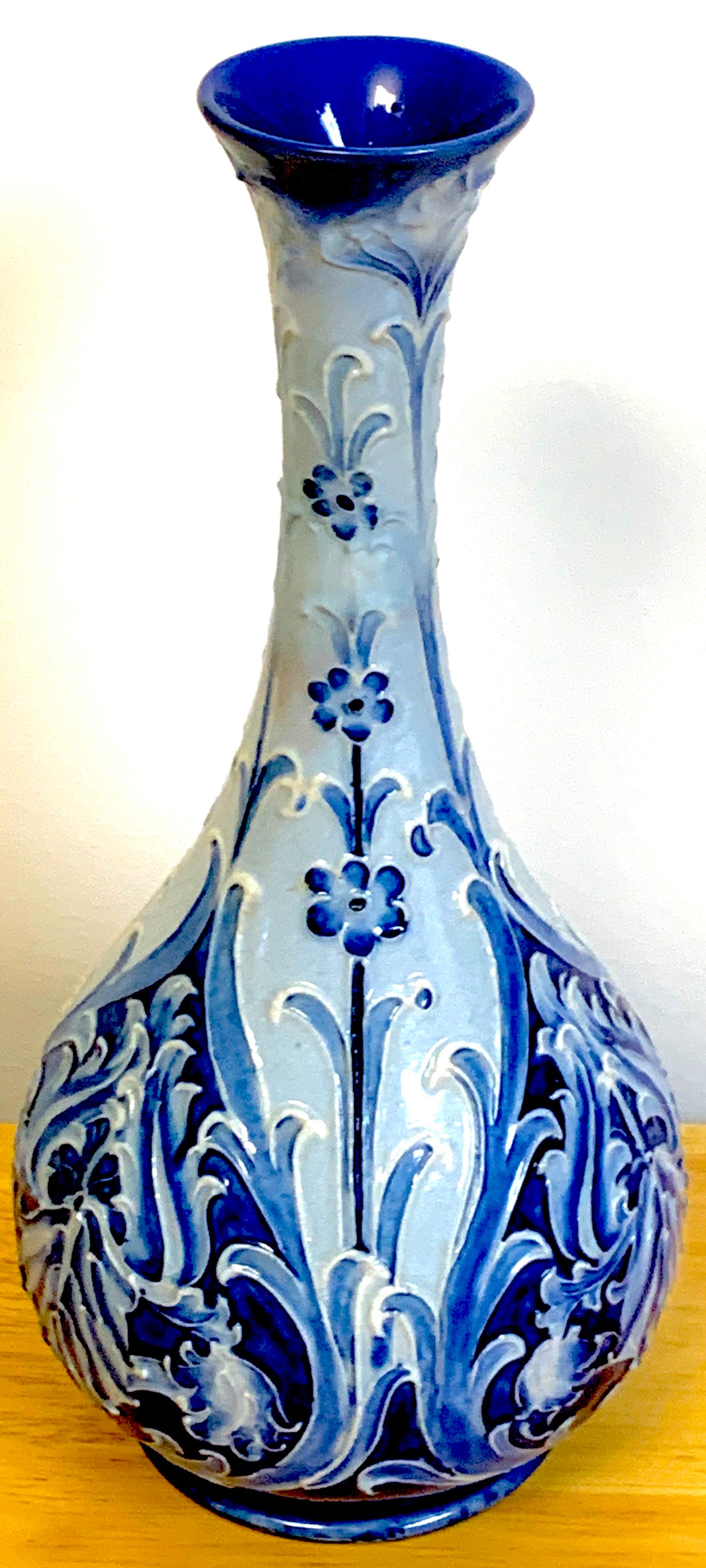 Pottery Florian Ware, Art Nouveau Long Neck Vase by William Moorcroft