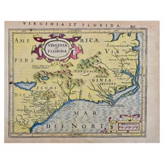 Florida und Virginia: Eine handkolorierte Karte von Hondius nach Mercator aus dem 17. Jahrhundert