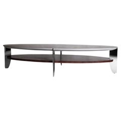 Florida, Coffee Table in Rosewood and Grey Shell with Stainless Steel Legs