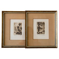 Florida Everglades Landscape Etchings, Pair (signed and numbered)