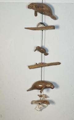 Florida Manatee Sea Shell Mobile Sculpture