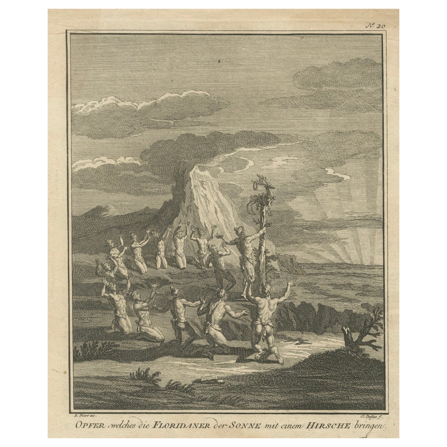 Rituel d'offrande du soleil en Floride, 1758 : Cérémonie religieuse amérindienne