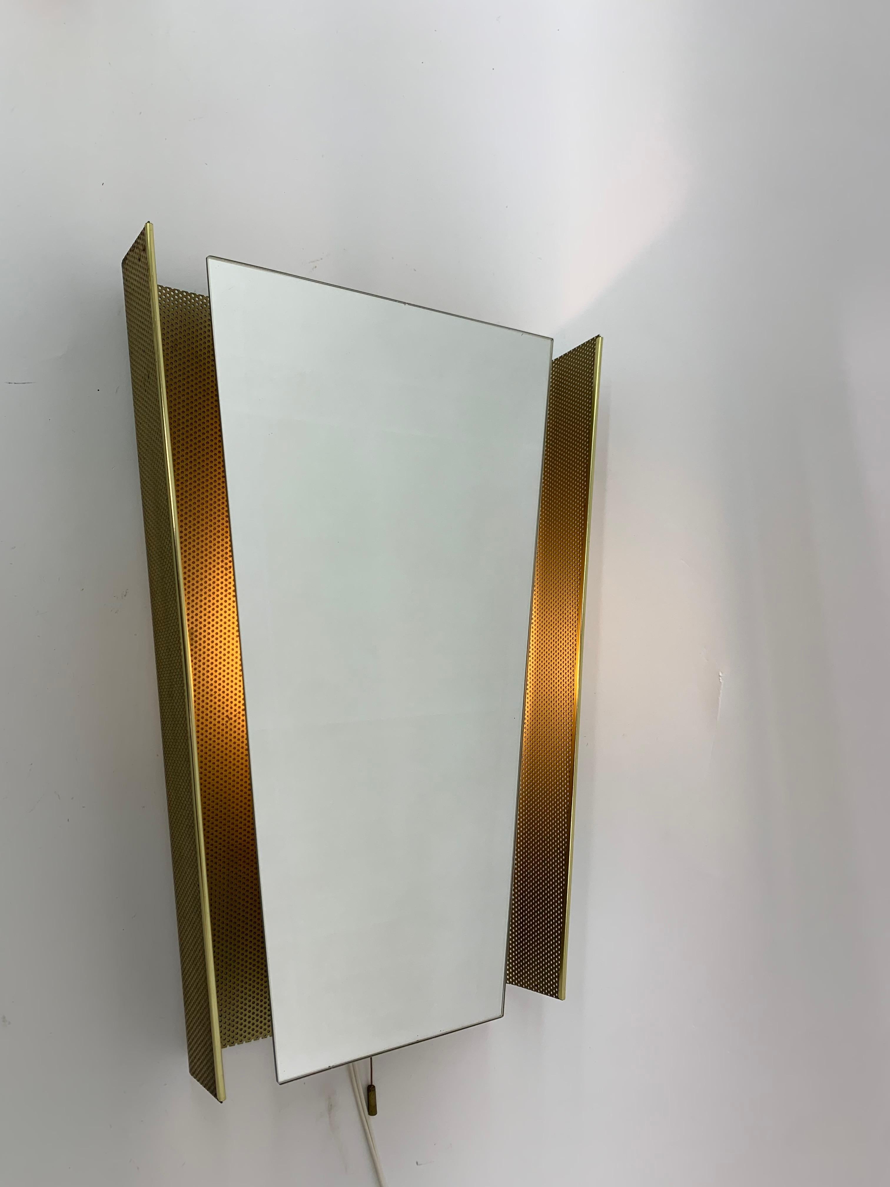 Metal Floris Fideldij for Artimeta Backlight Mirror, 1960s For Sale