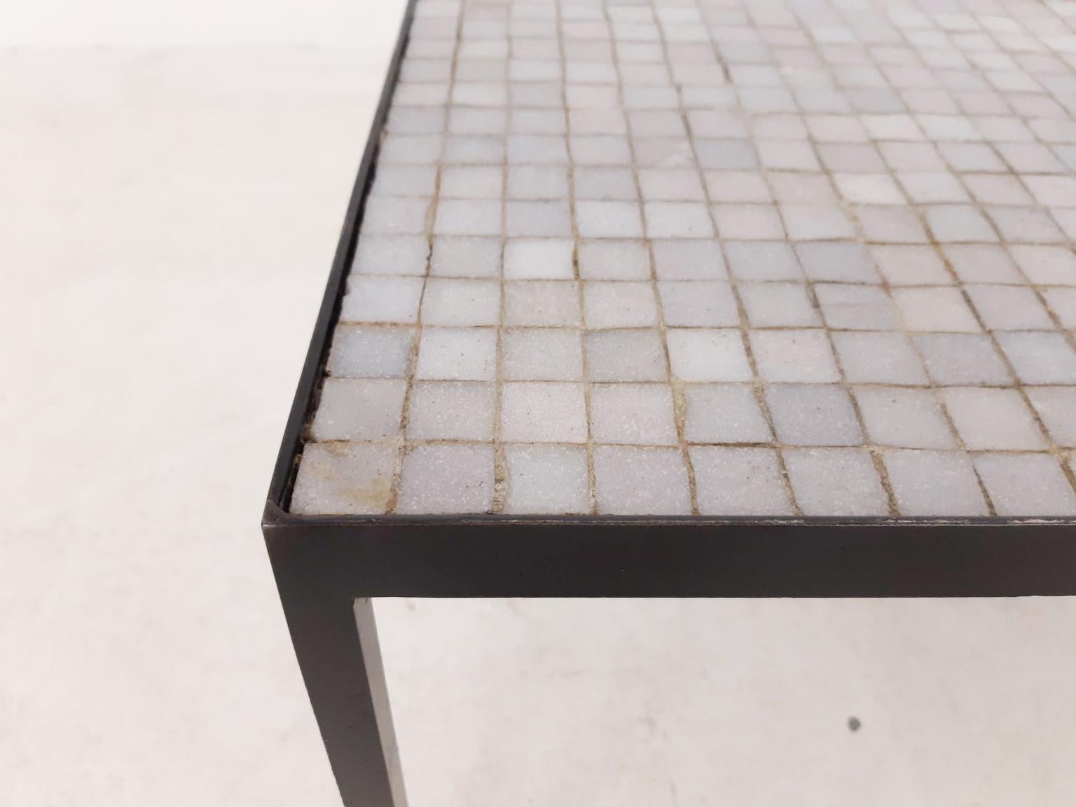 Floris Fiedeldij for Artimeta Attrb. Mosaic and Metal Coffee Table, Dutch, 1950s In Good Condition In Amsterdam, NL