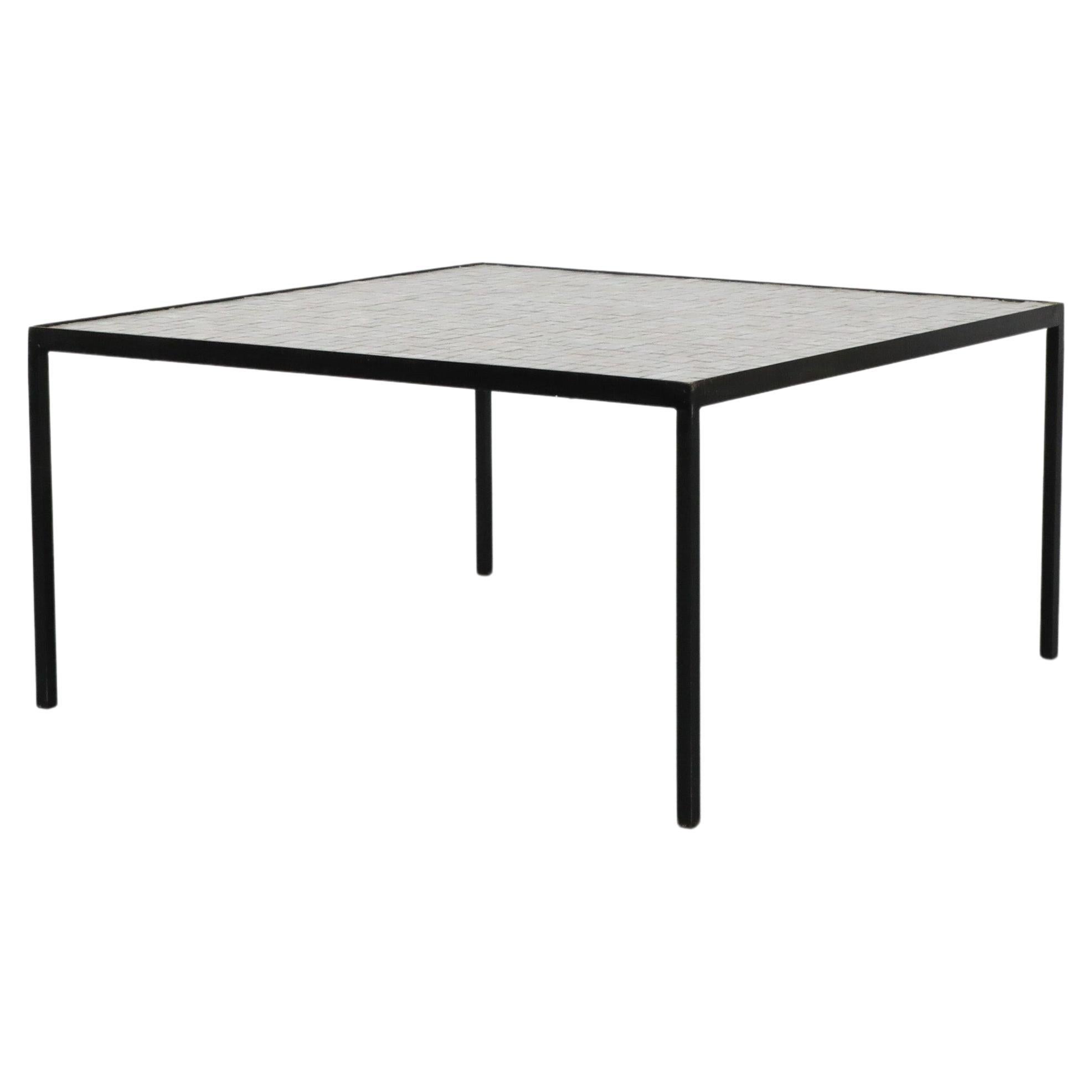 Floris Fiedeldij Square White & Gray Mosaic Tile Table for Artimeta, Black Legs For Sale