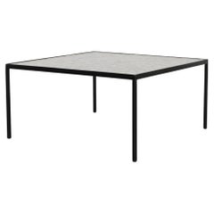 Table carrée en mosaïque blanche et grise Floris Fiedeldij pour Artimeta, pieds noirs
