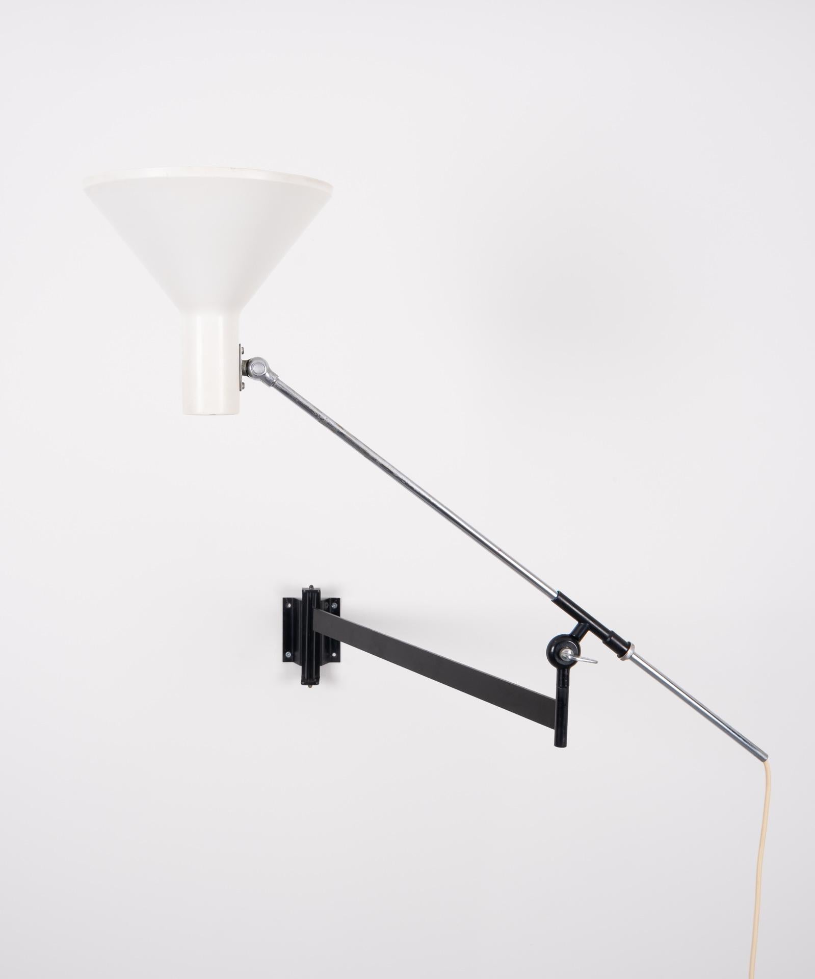Mid-20th Century Floris Fiedeldij Swivel Arm Wall Lamp Artimeta, 1960s For Sale