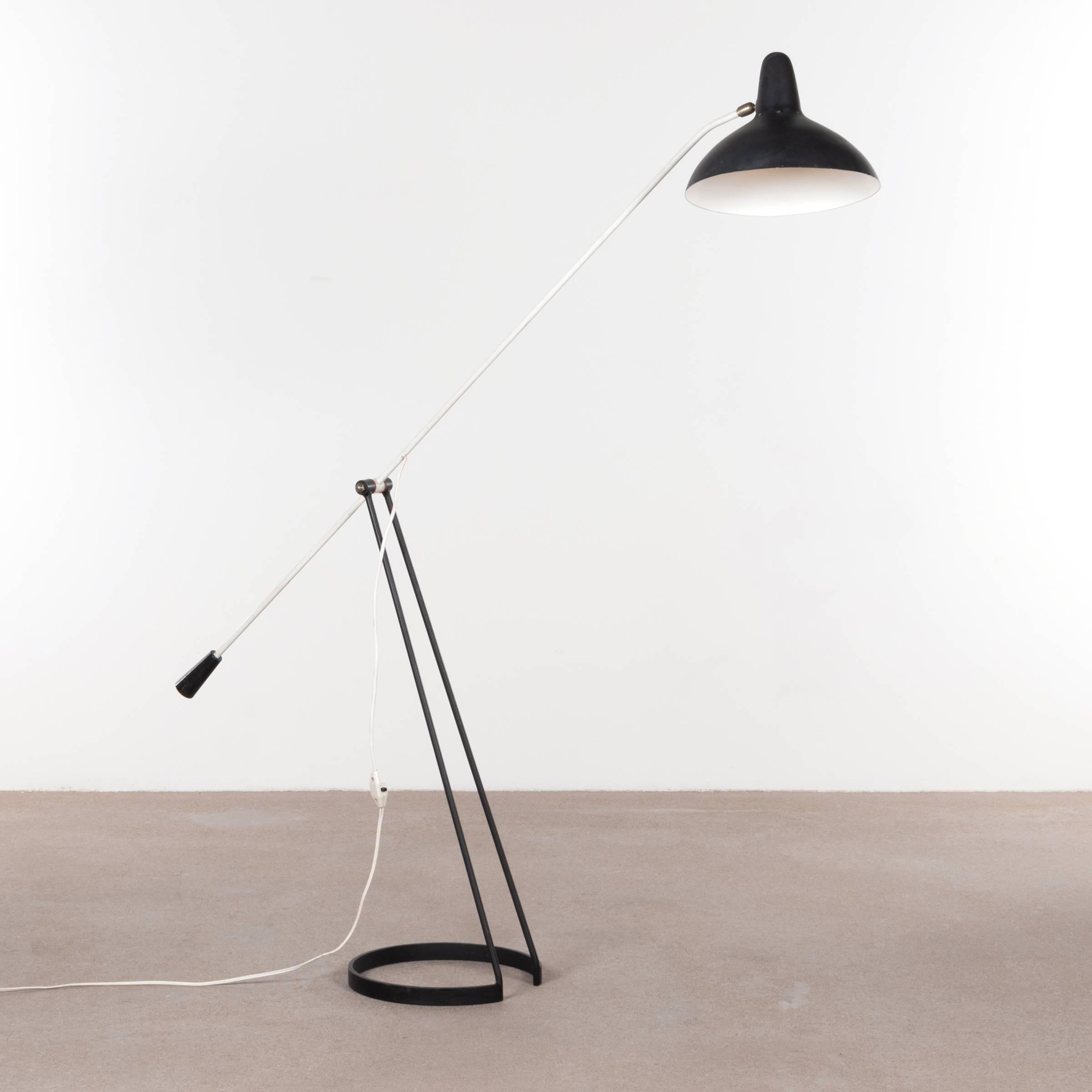 Dutch Floris H. Fiedeldij Black and White Floor Lamp by Artimeta, Netherlands