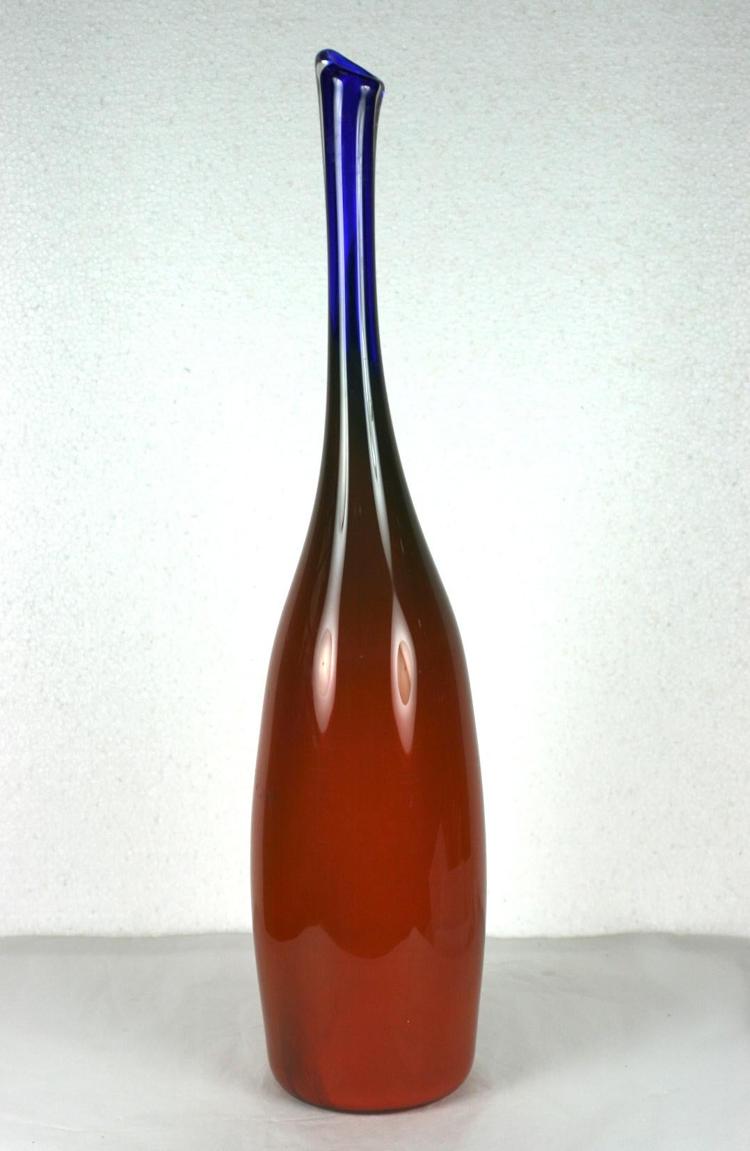 Leerdam orange to blue glass vase by Floris Meydam for Leerdam Unica, 1955.
Excellent condition.
Measures: 18.5