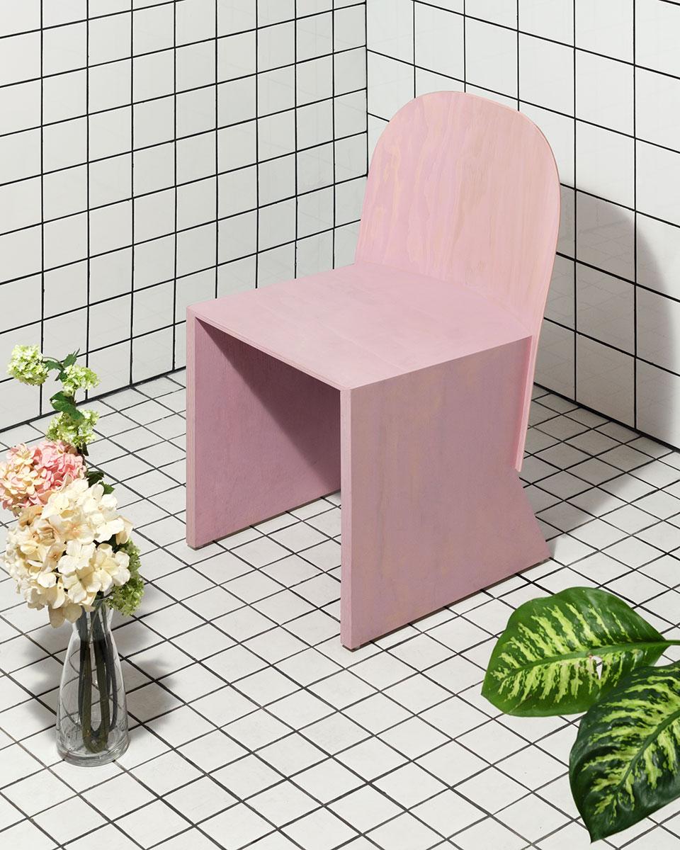 Florist chair by Calen Knauf
Dimensions: D 46 x W 46 x H 78.5 cm
Materials: birch plywood

The Florist chair is a simple dining chair made from three main Birch Plywood elements in three different thicknesses. The graphic quality of the Florist