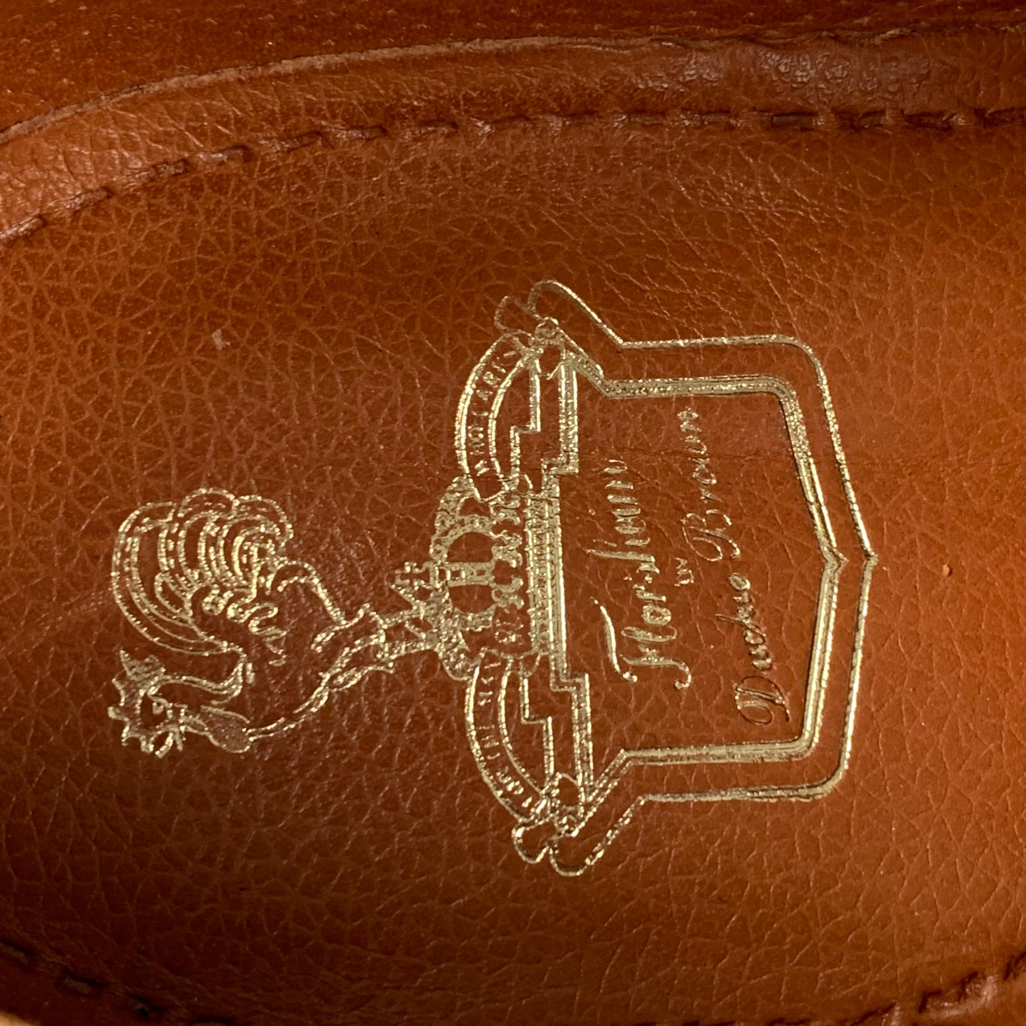 FLORSHEIM for DUCKIE BROWN Size 11 Copper Metallic Leather Wingtip Lace Up Shoes In Good Condition In San Francisco, CA