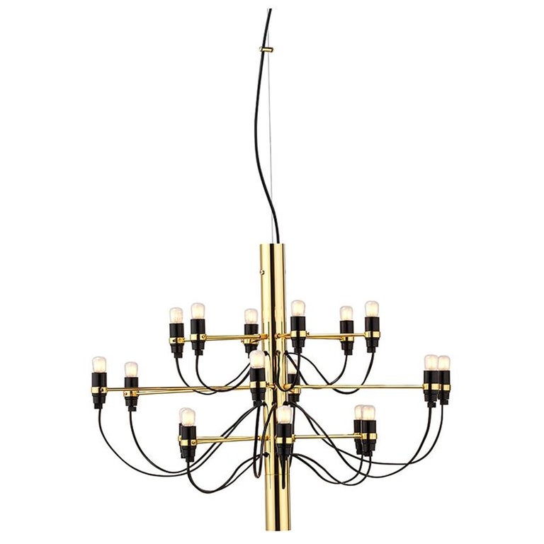 Customizable FLOS 2097/18 Suspension Lamp in Steel and Brass, by Gino  Sarfatti For Sale at 1stDibs