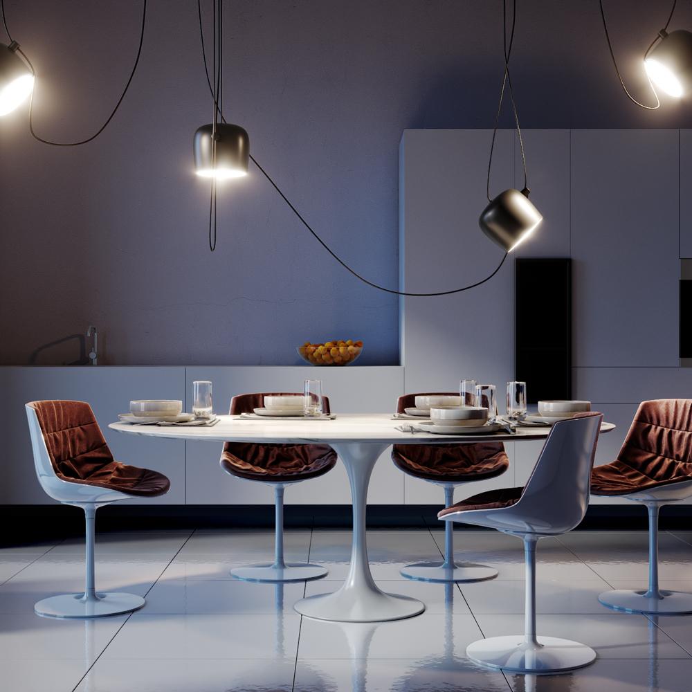FLOS Aim Plug-In Pendant Light in Black by Ronan & Erwan Bouroullec

Created by the Bouroullec brothers in 2010, the AIM ceiling light is a design stripped to its most basic and beautiful essence. This innovative form of modern pendant lighting is