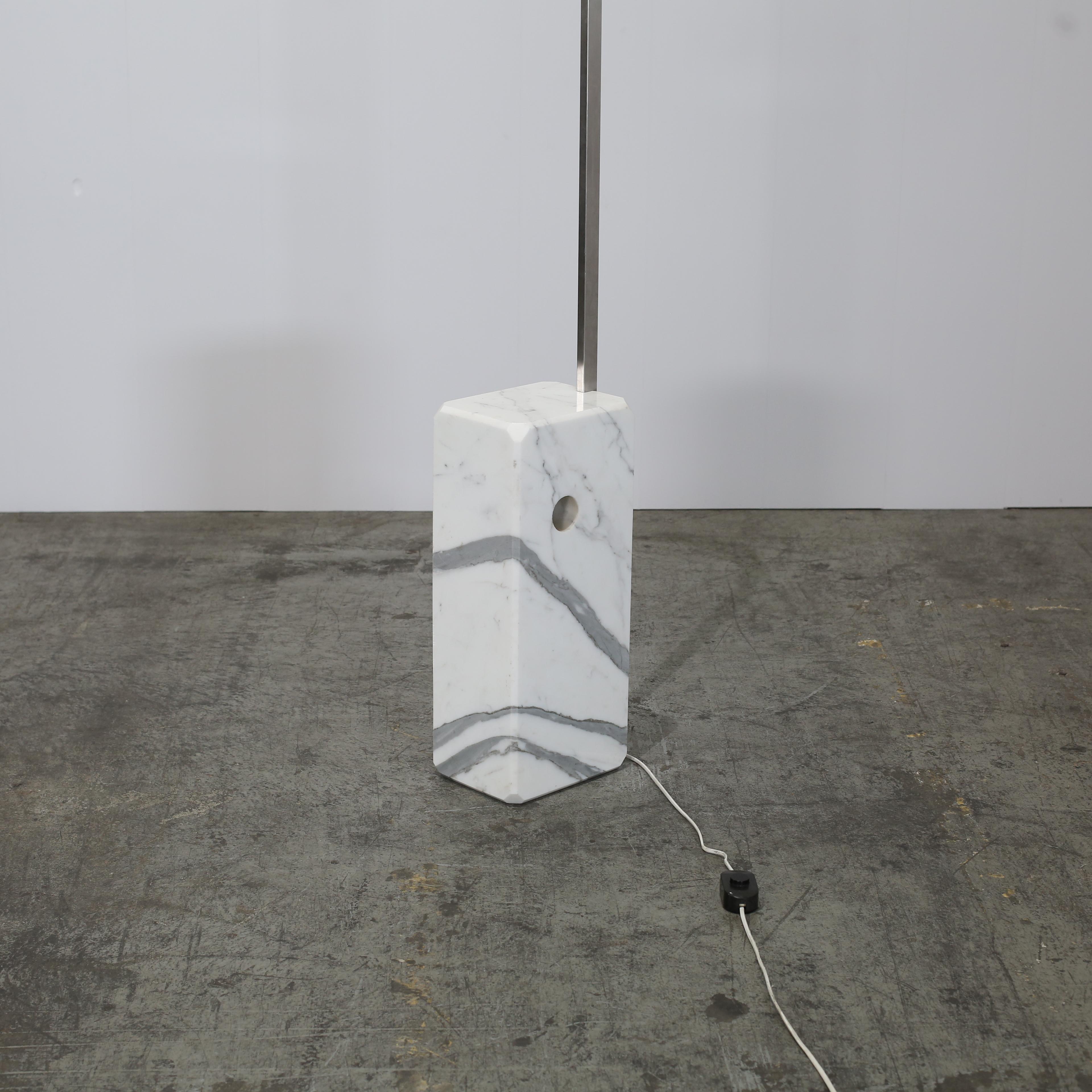 Minimalist Flos Arco Floor Lamp with Marble Base by Achille Castiglioni For Sale
